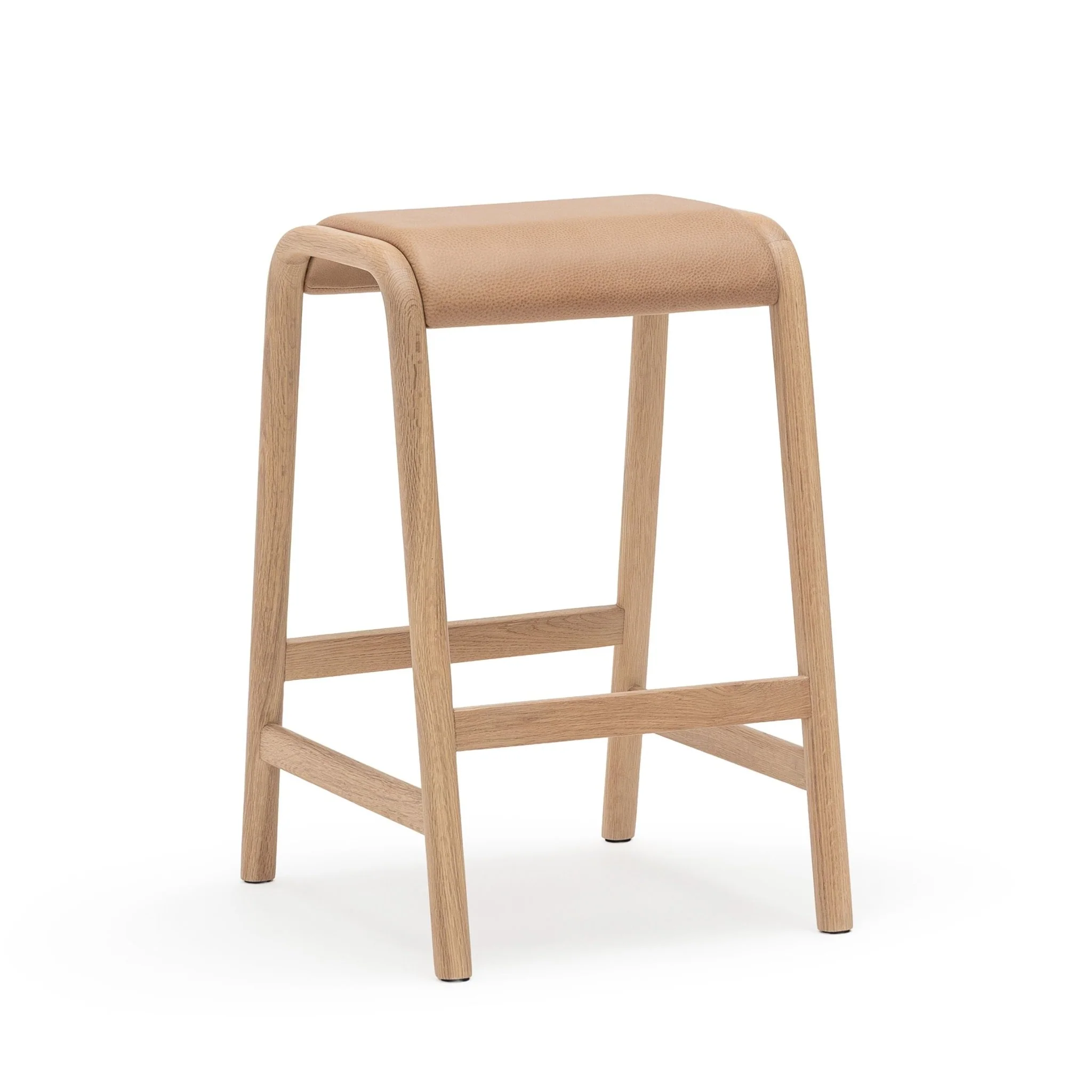 Aha Counter Stool - Blonde Oak & Canyon Leather