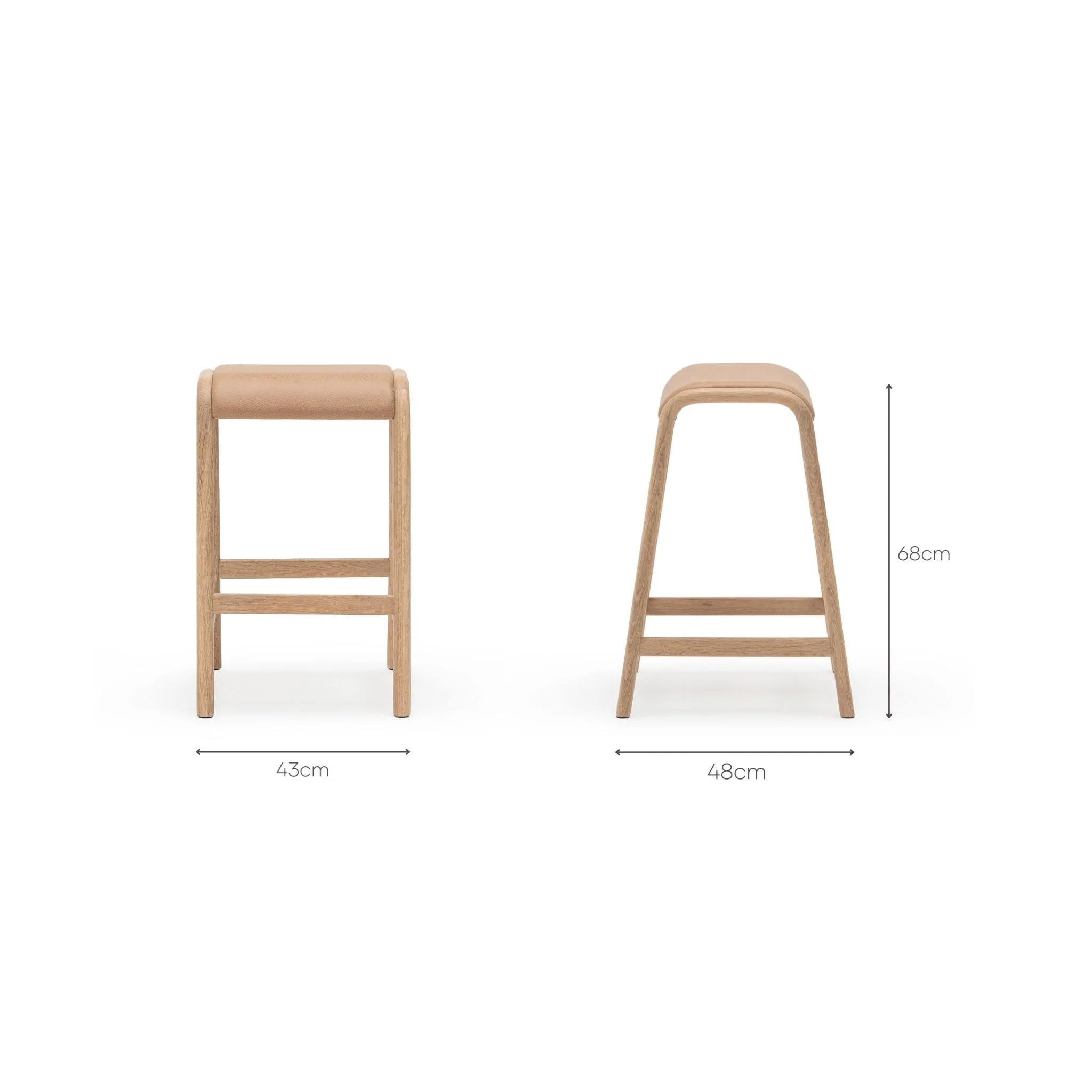 Aha Counter Stool - Blonde Oak & Canyon Leather - Image 11