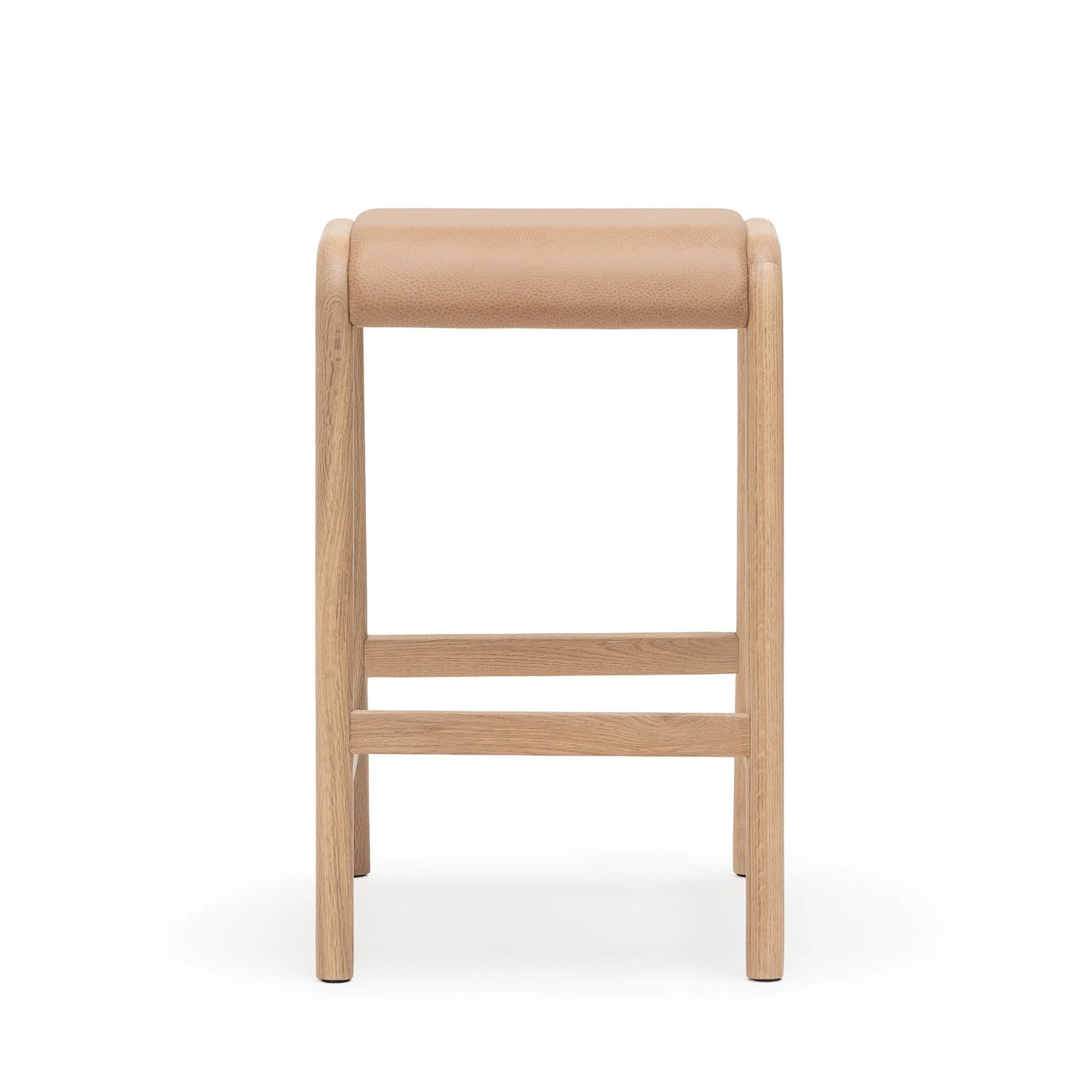 Aha Counter Stool - Blonde Oak & Canyon Leather - Image 2