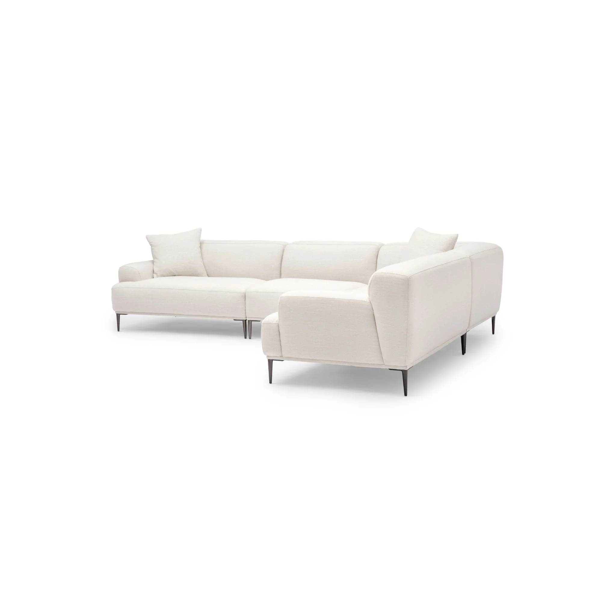 Amelia Closed Corner Sofa - Canvas White - Image 11