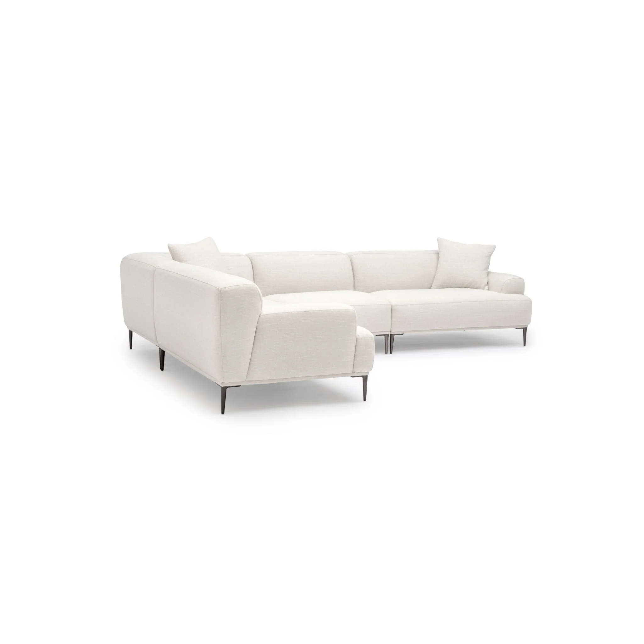 Amelia Closed Corner Sofa - Canvas White - Image 3