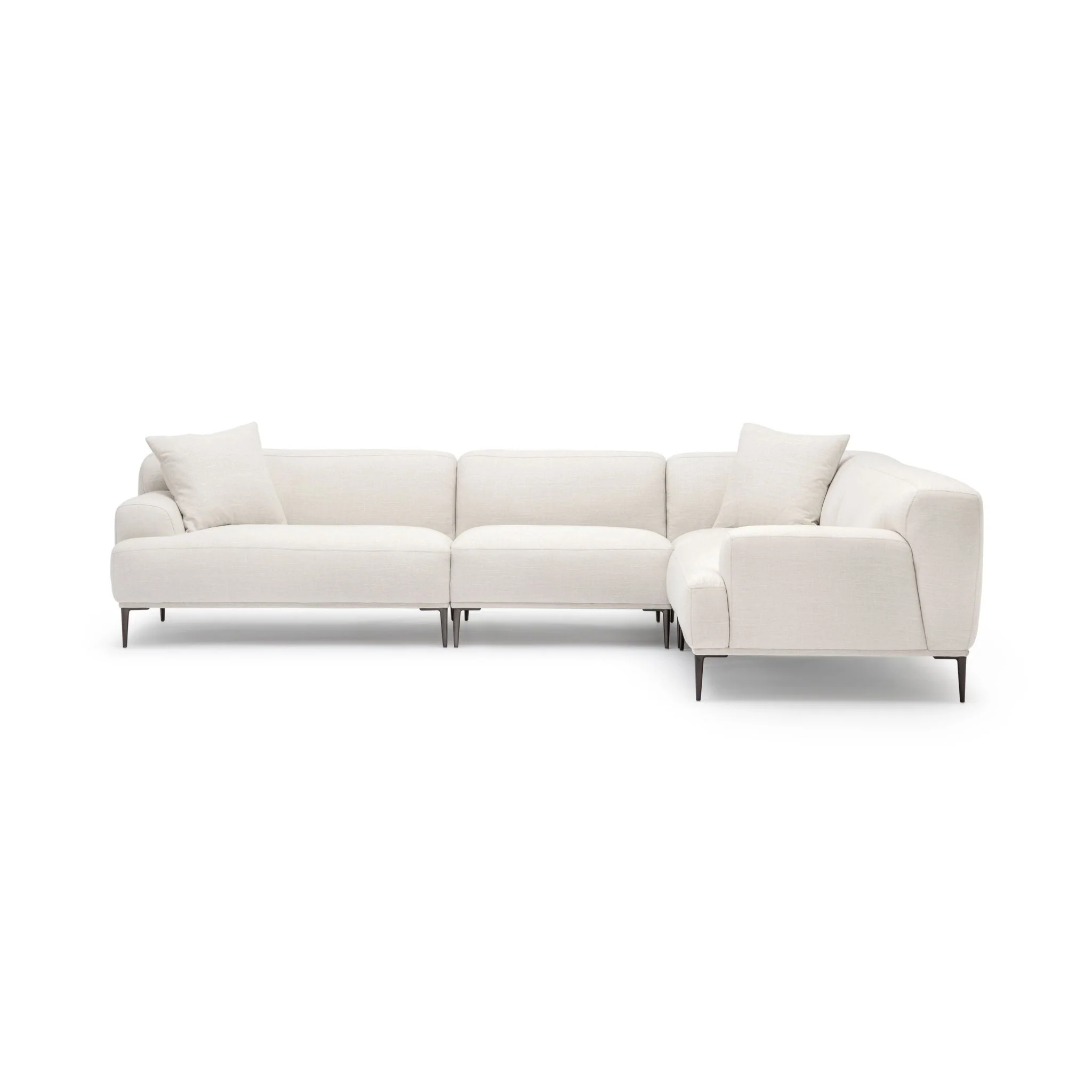 Amelia Closed Corner Sofa - Canvas White - Image 9