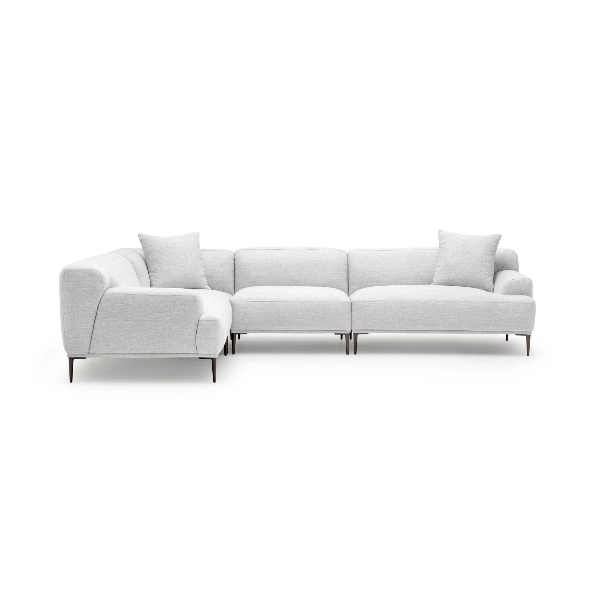 Amelia Closed Corner Sofa - Silver