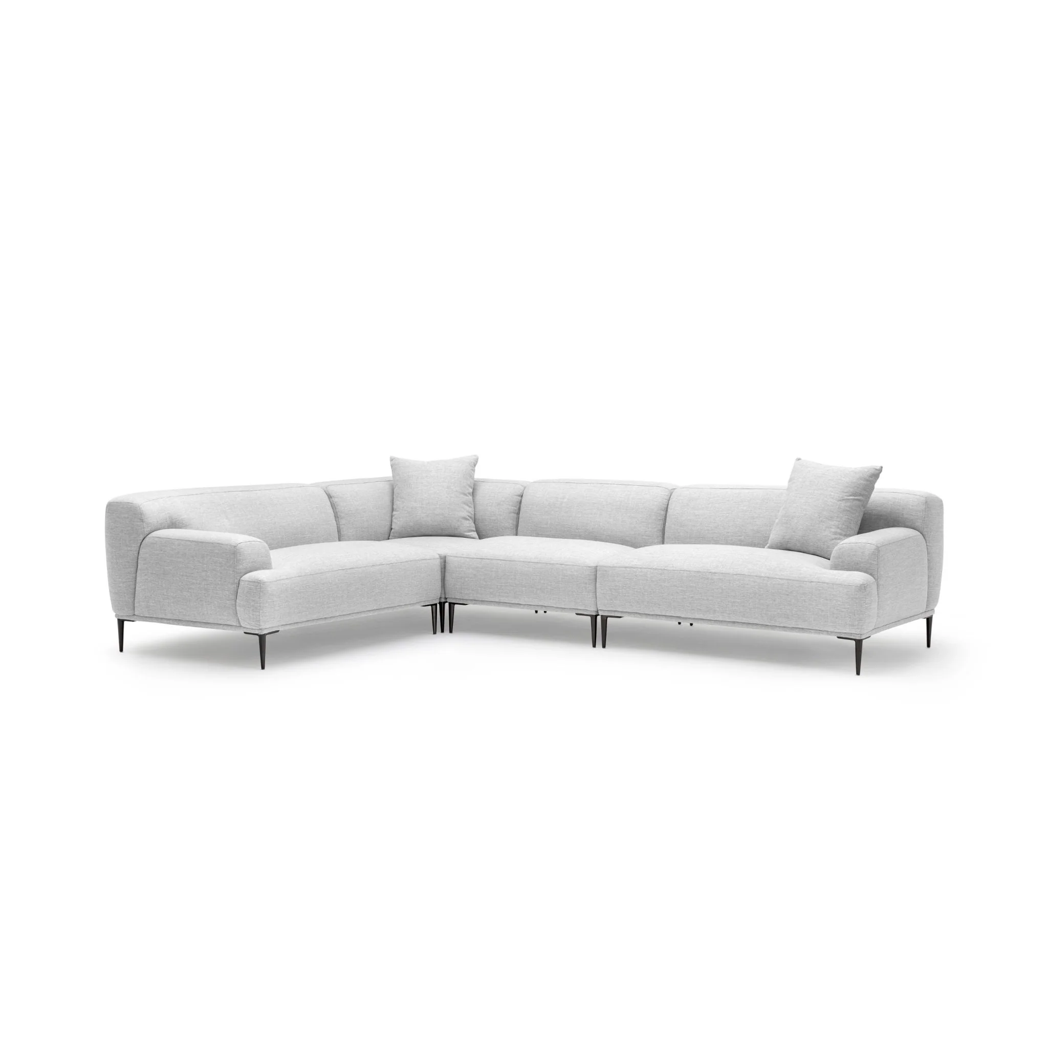 Amelia Closed Corner Sofa - Silver - Image 2