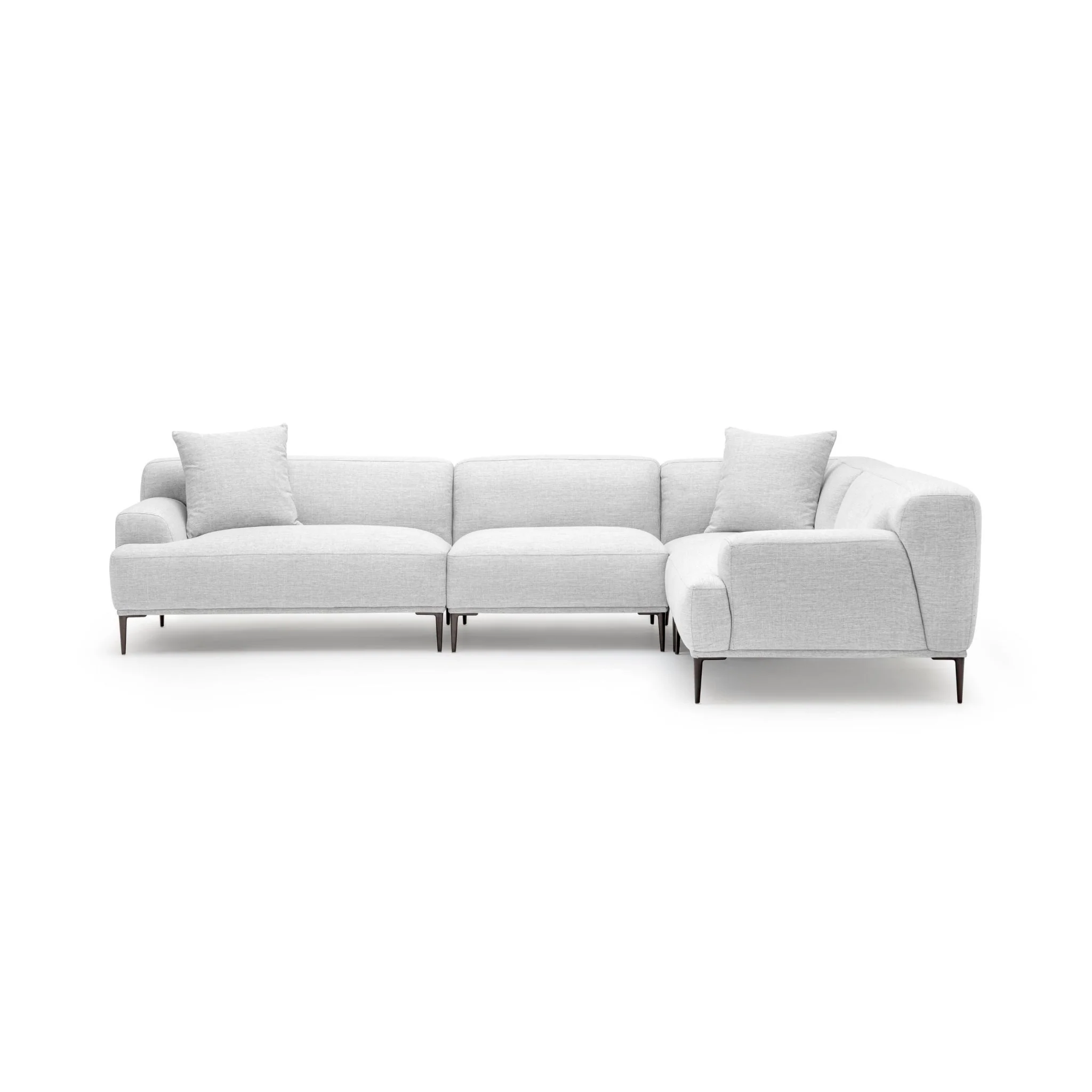 Amelia Closed Corner Sofa - Silver - Image 5