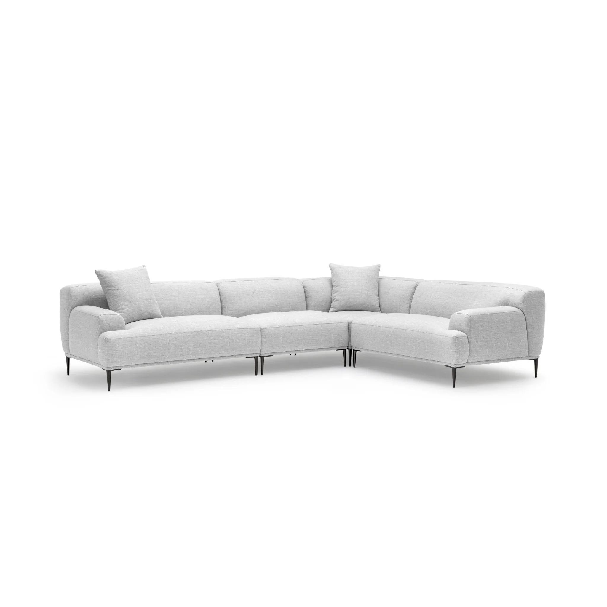 Amelia Closed Corner Sofa - Silver - Image 6