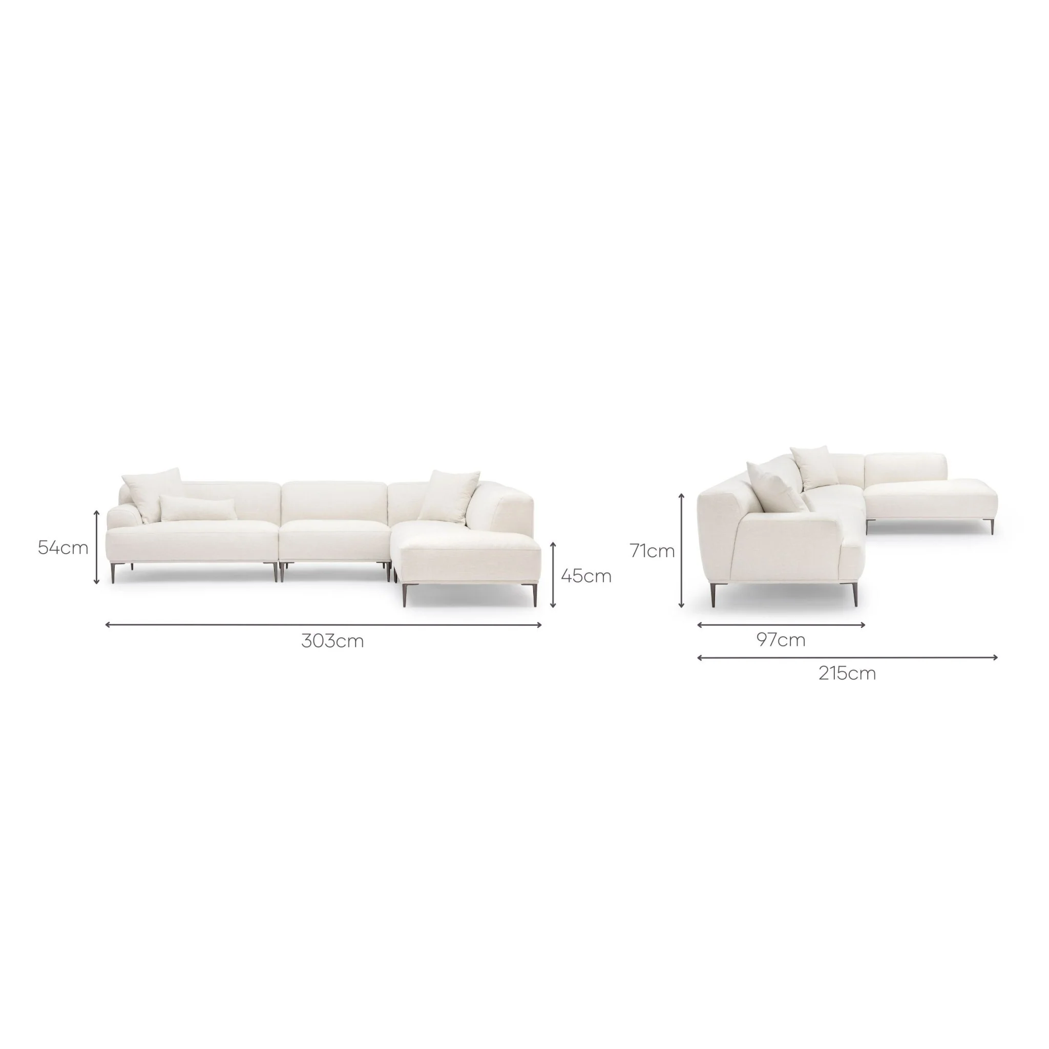 Amelia Corner Sofa - Canvas White - Image 23