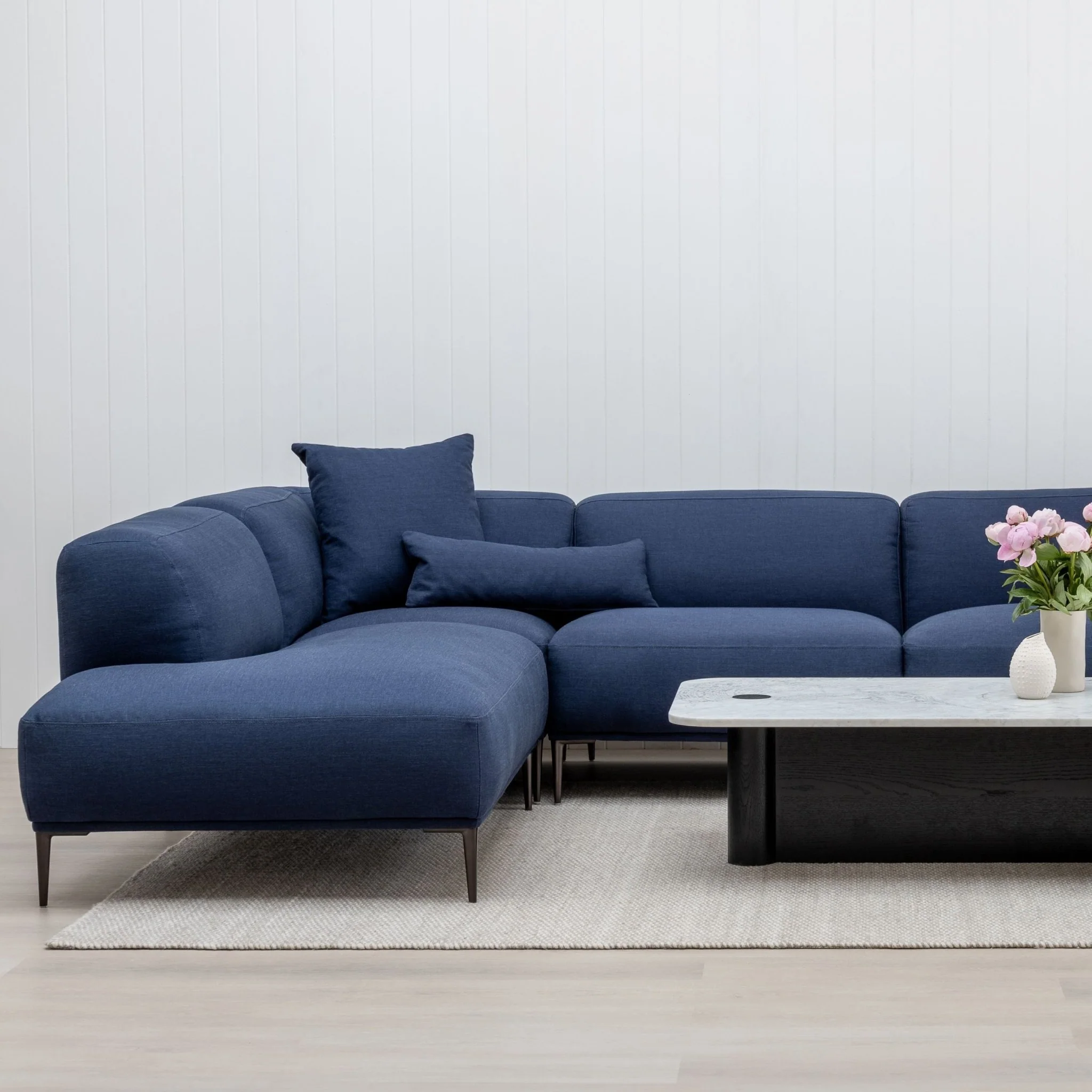 Amelia Corner Sofa - Midnight Blue - Image 2