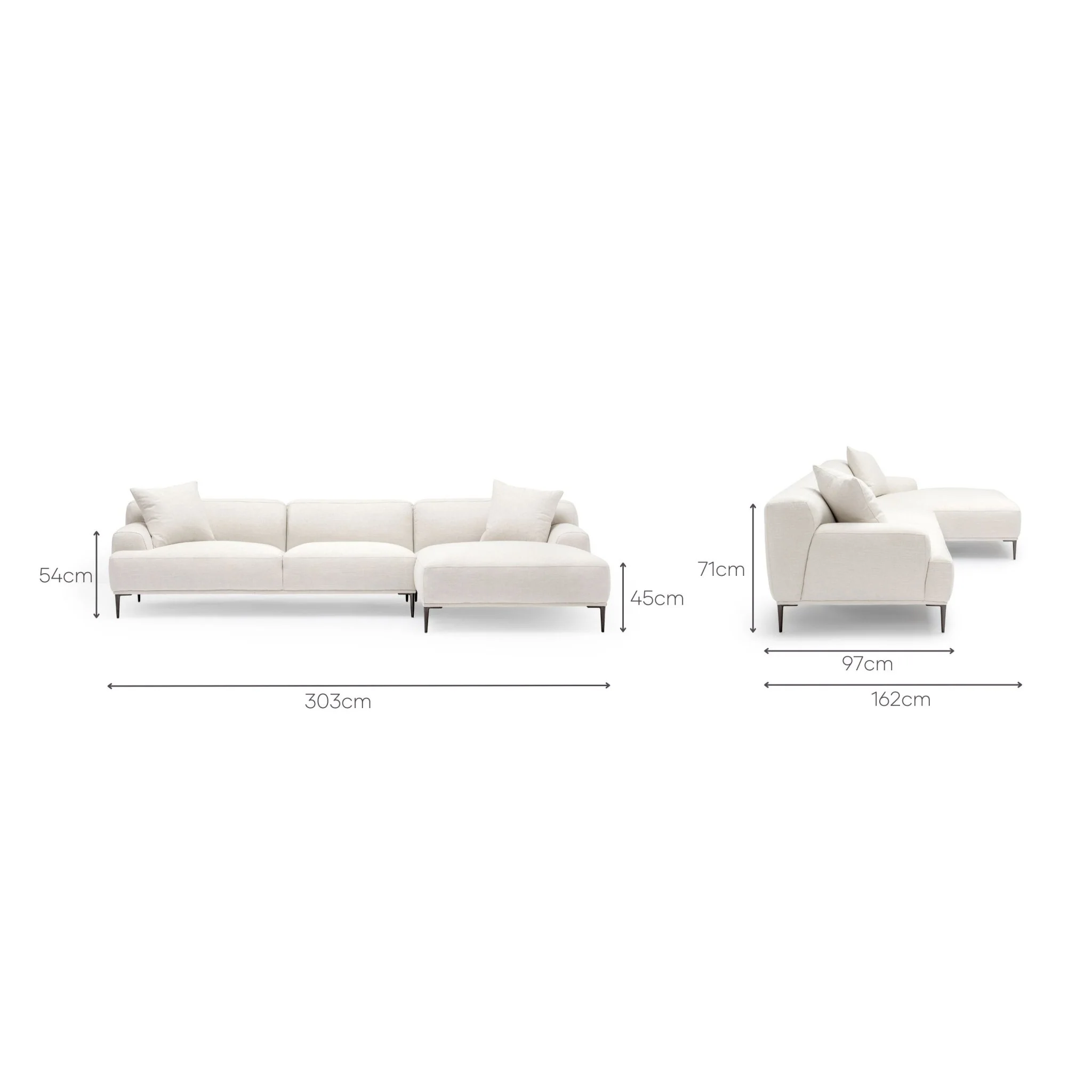 Amelia Extra Large L-Shaped Sofa - Canvas White - Image 14