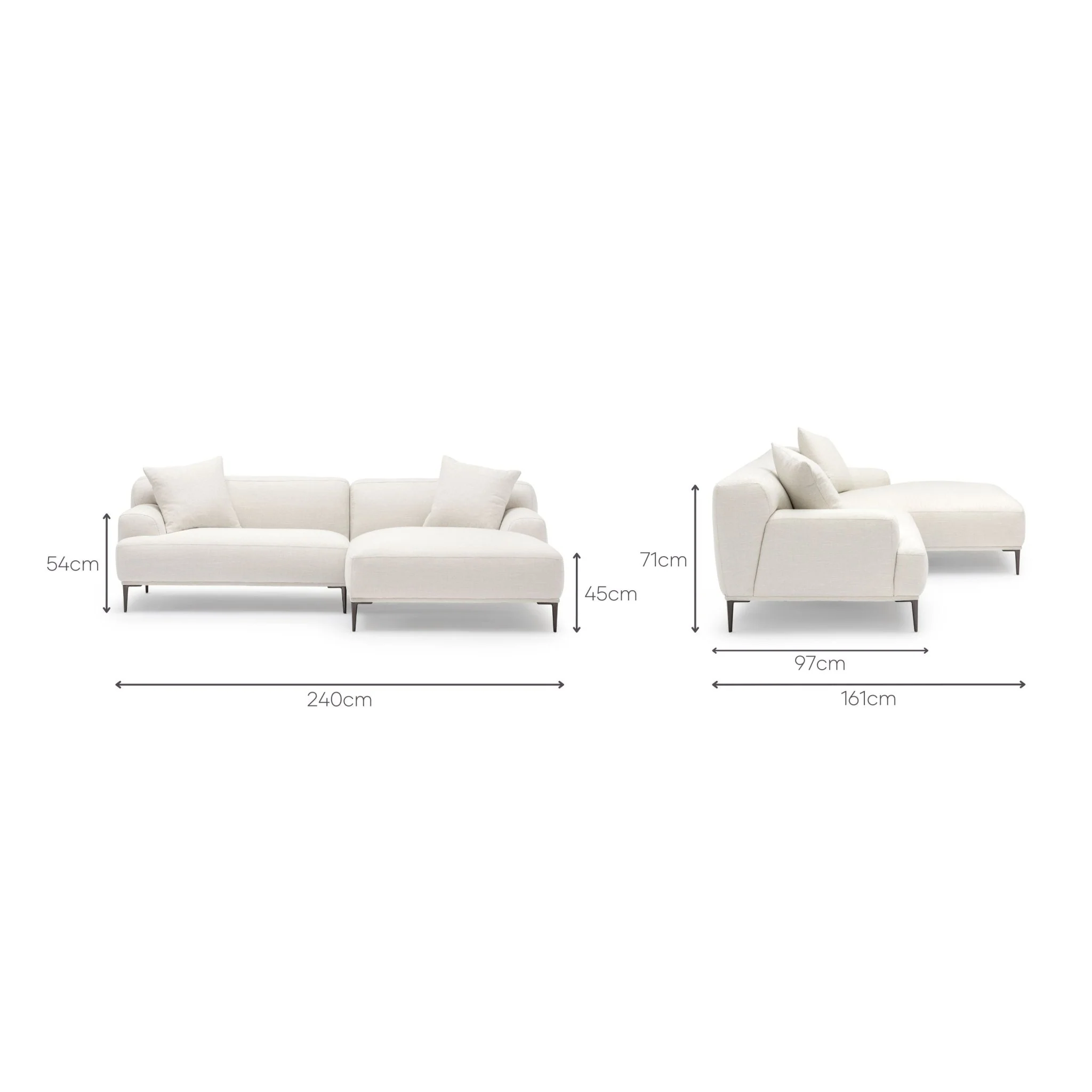 Amelia L-Shaped Sofa - Canvas White - Image 14
