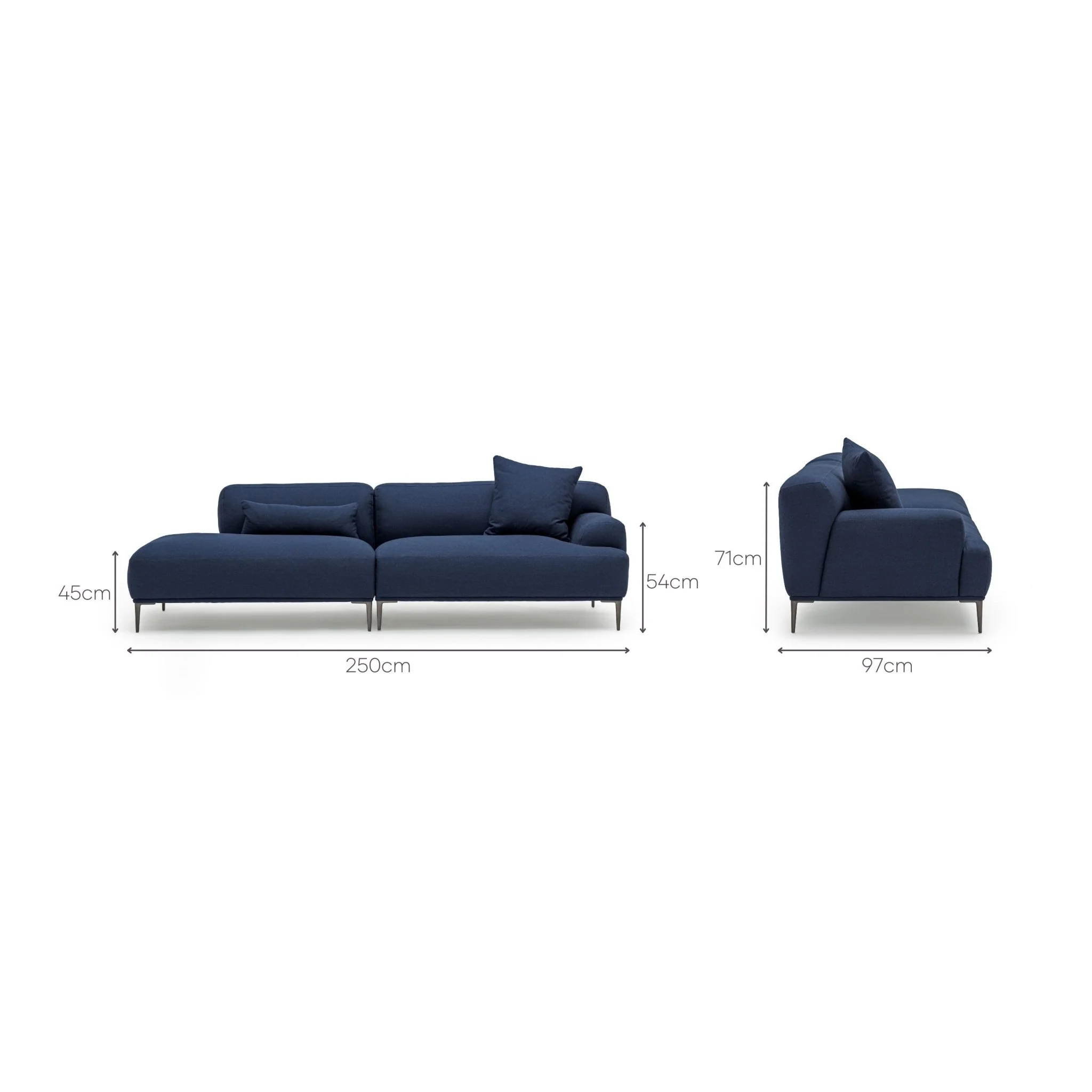 Amelia Open End Sofa - Midnight Blue - Image 10