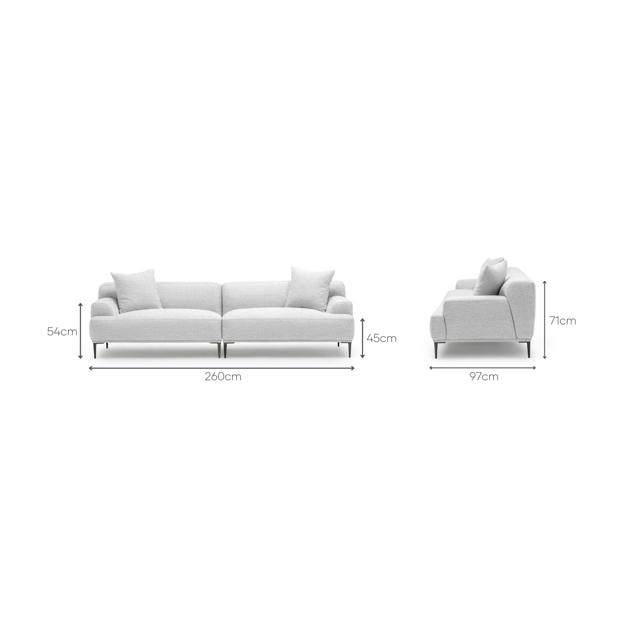 Amelia Sofa -Silver - Image 5