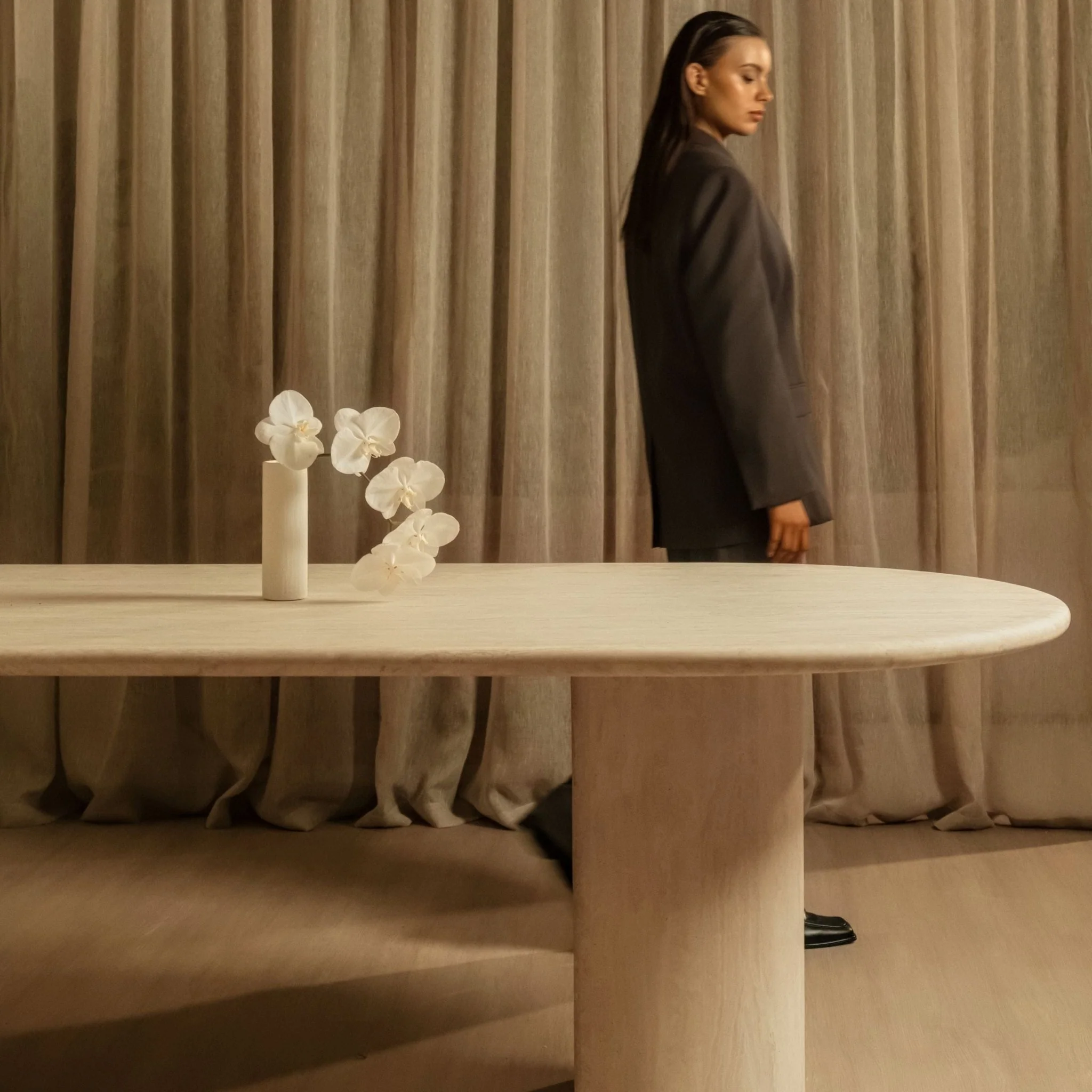 Amiri Dining Table - Travertine - Image 14