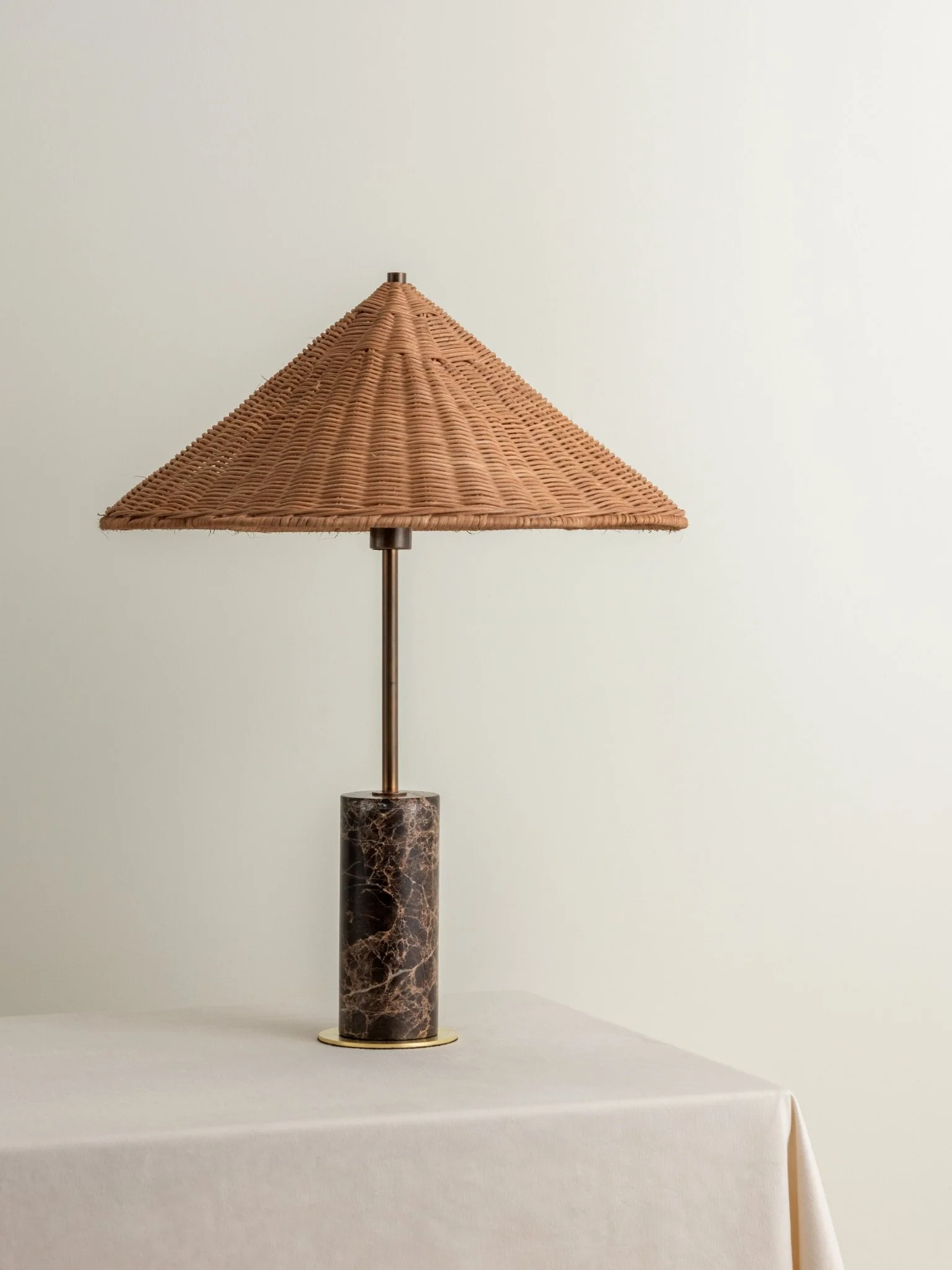 Ardini - 1 Light Rattan And Brown Marble Table Lamp - Image 3