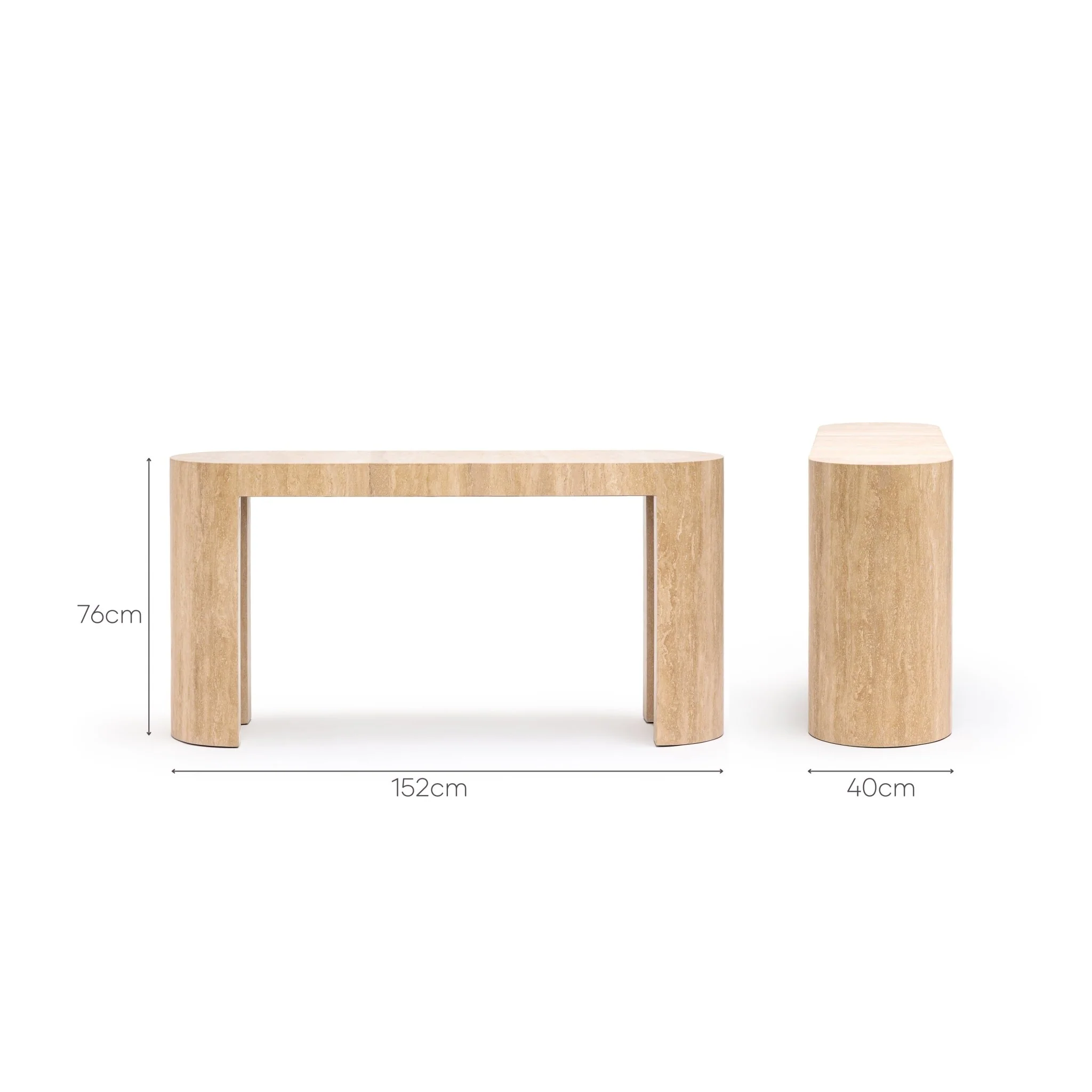 Arno Console Table - Travertine - Image 20