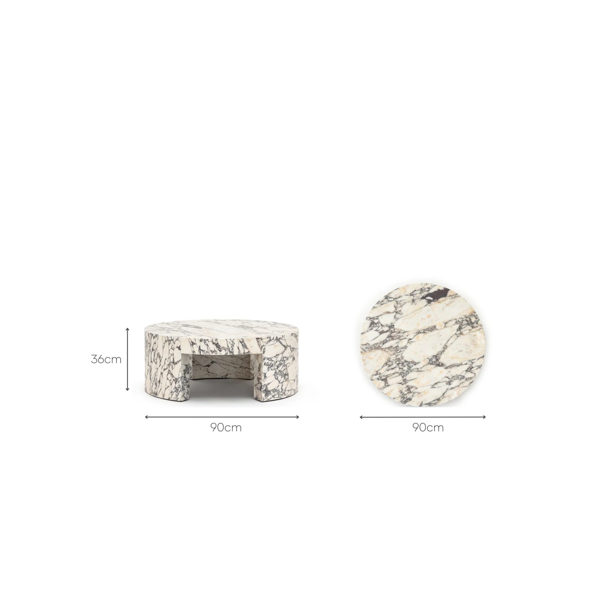 Arno Round Coffee Table - Calacatta Viola - Image 12