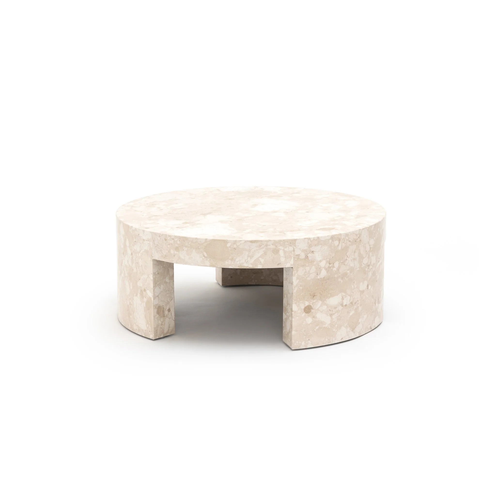 Arno Round Coffee Table - Kunis Breccia Marble