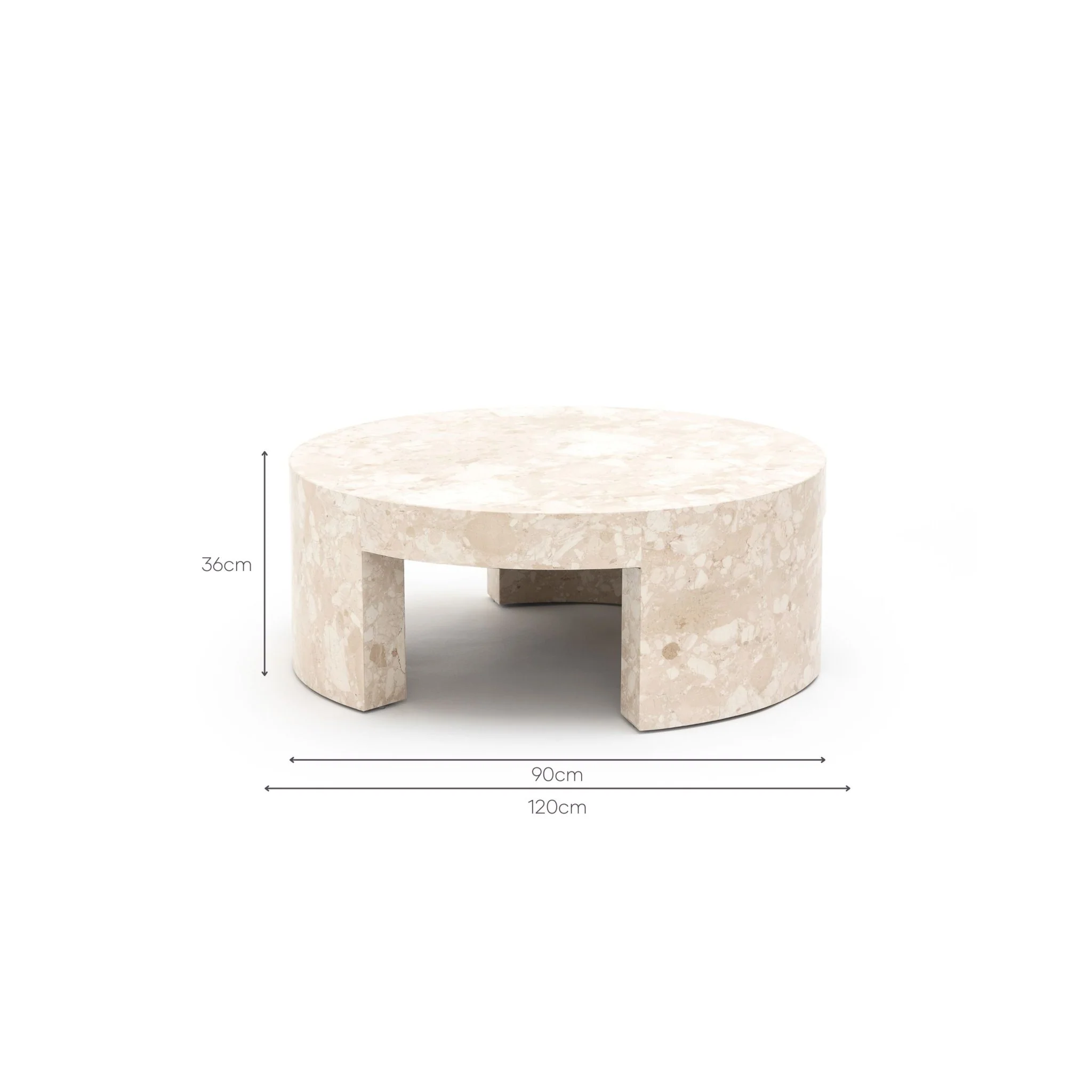 Arno Round Coffee Table - Kunis Breccia Marble - Image 10