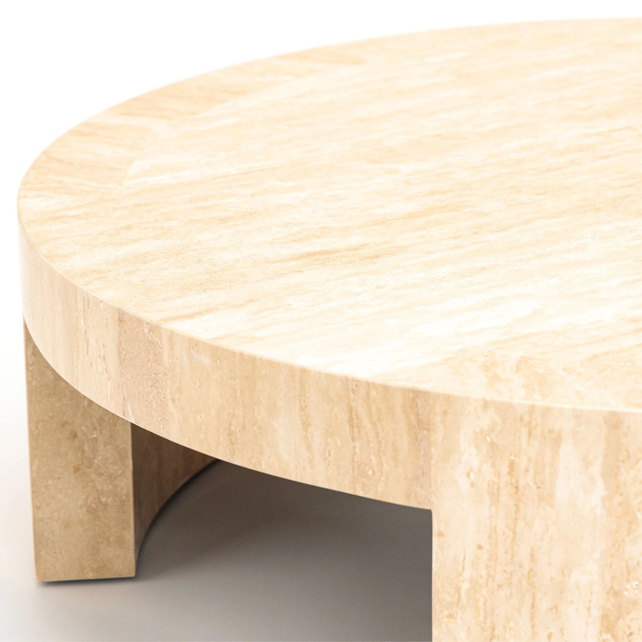 Arno Round Coffee Table - Travertine - Image 15