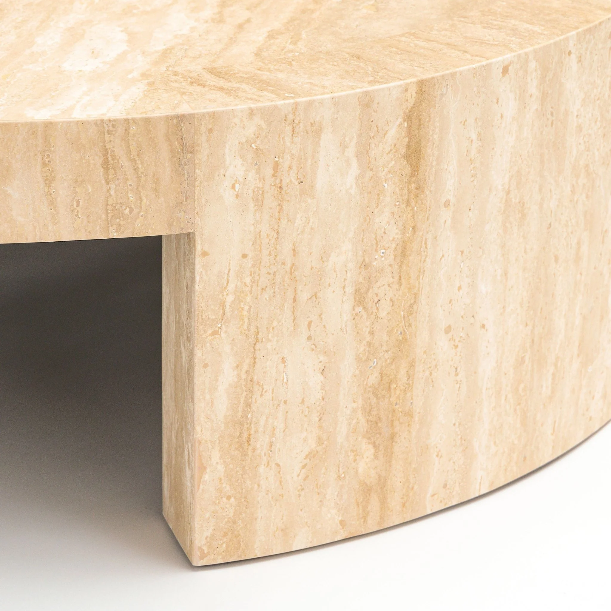 Arno Round Coffee Table - Travertine - Image 16