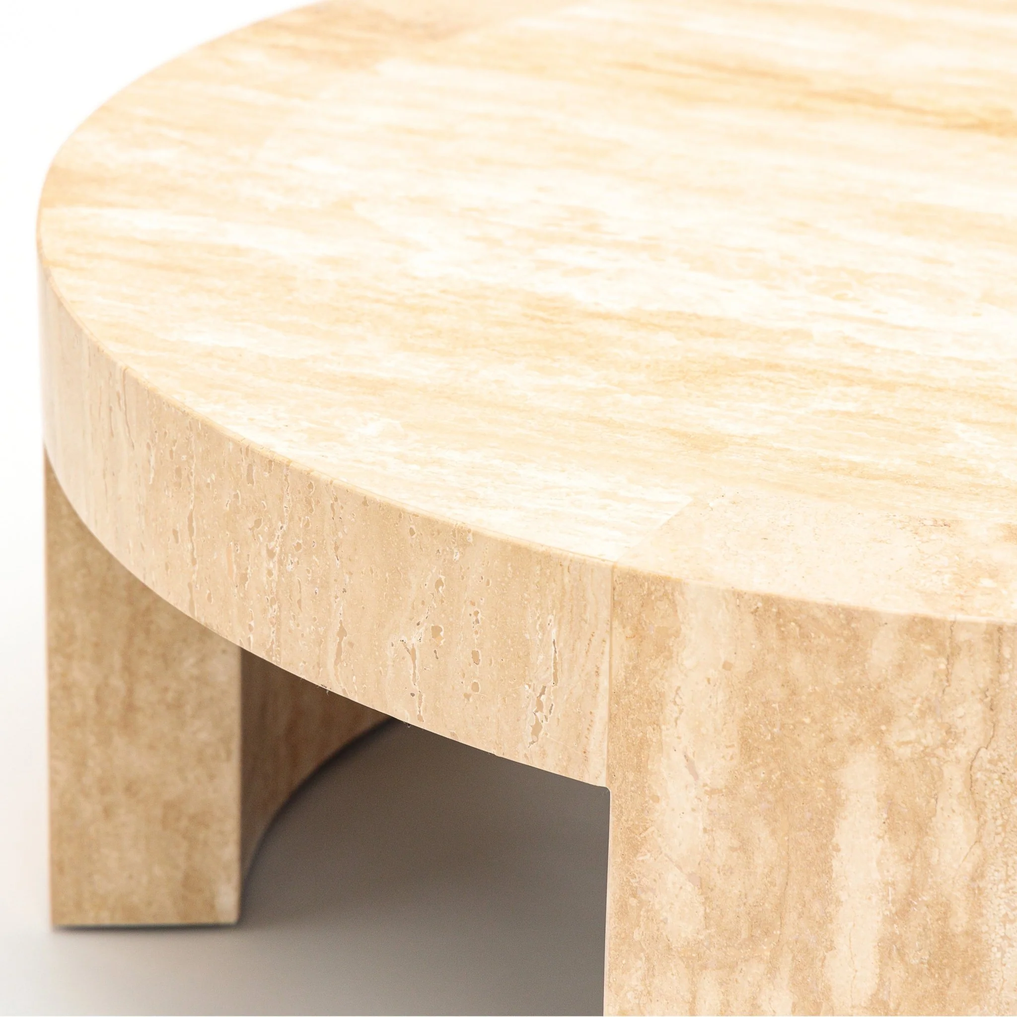 Arno Round Coffee Table - Travertine - Image 6