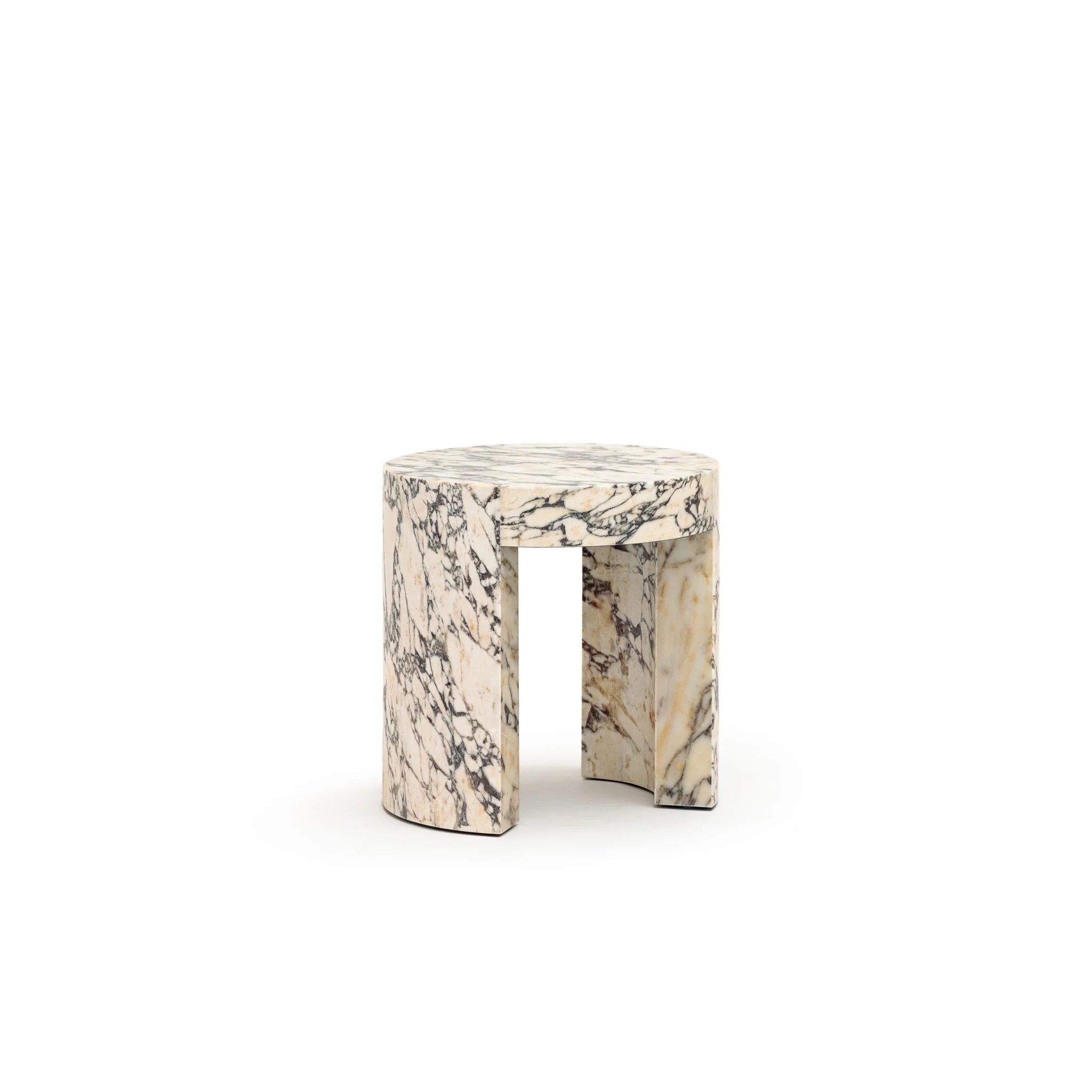Arno Round Side Table - Calacatta Viola