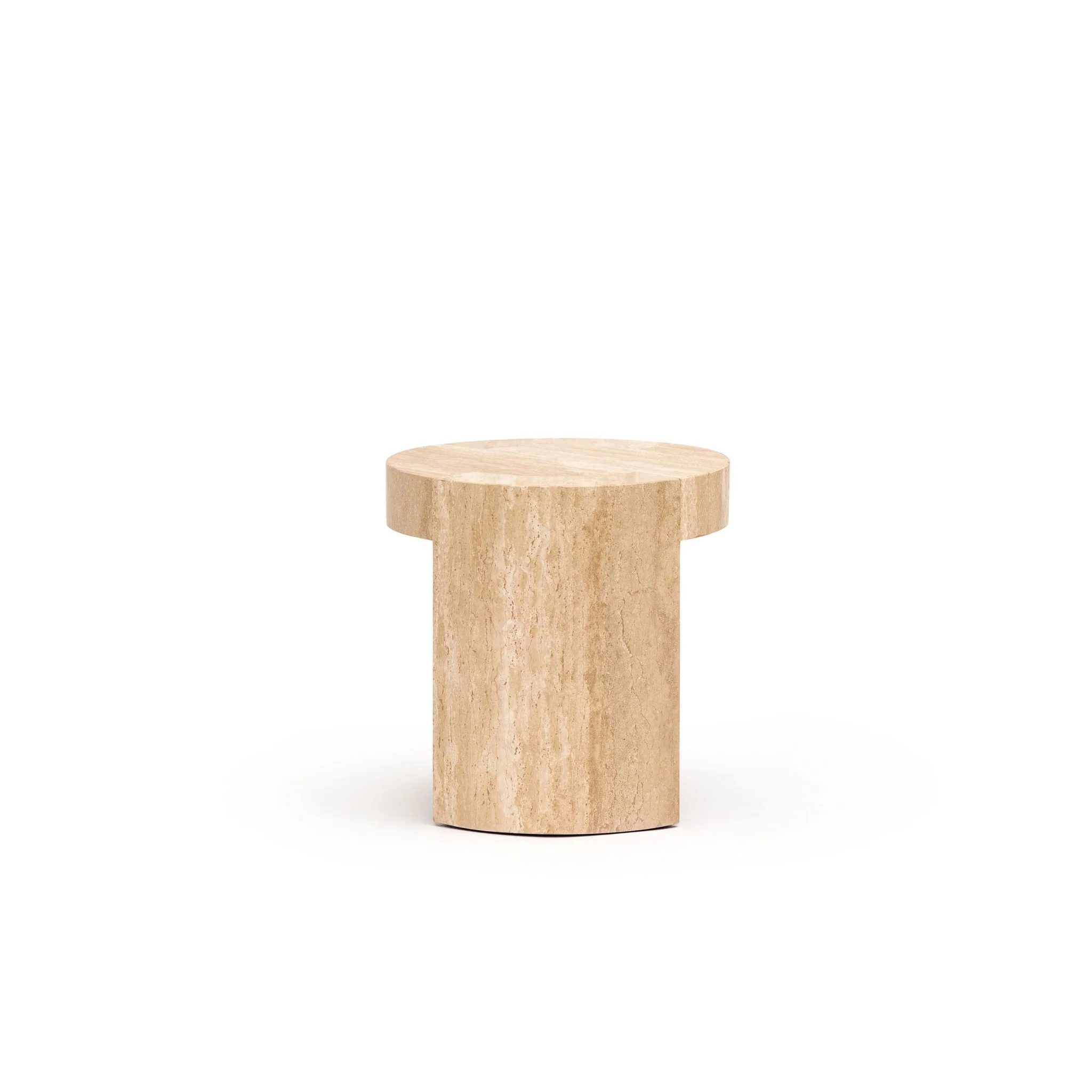 Arno Round Side Table - Travertine - Image 4