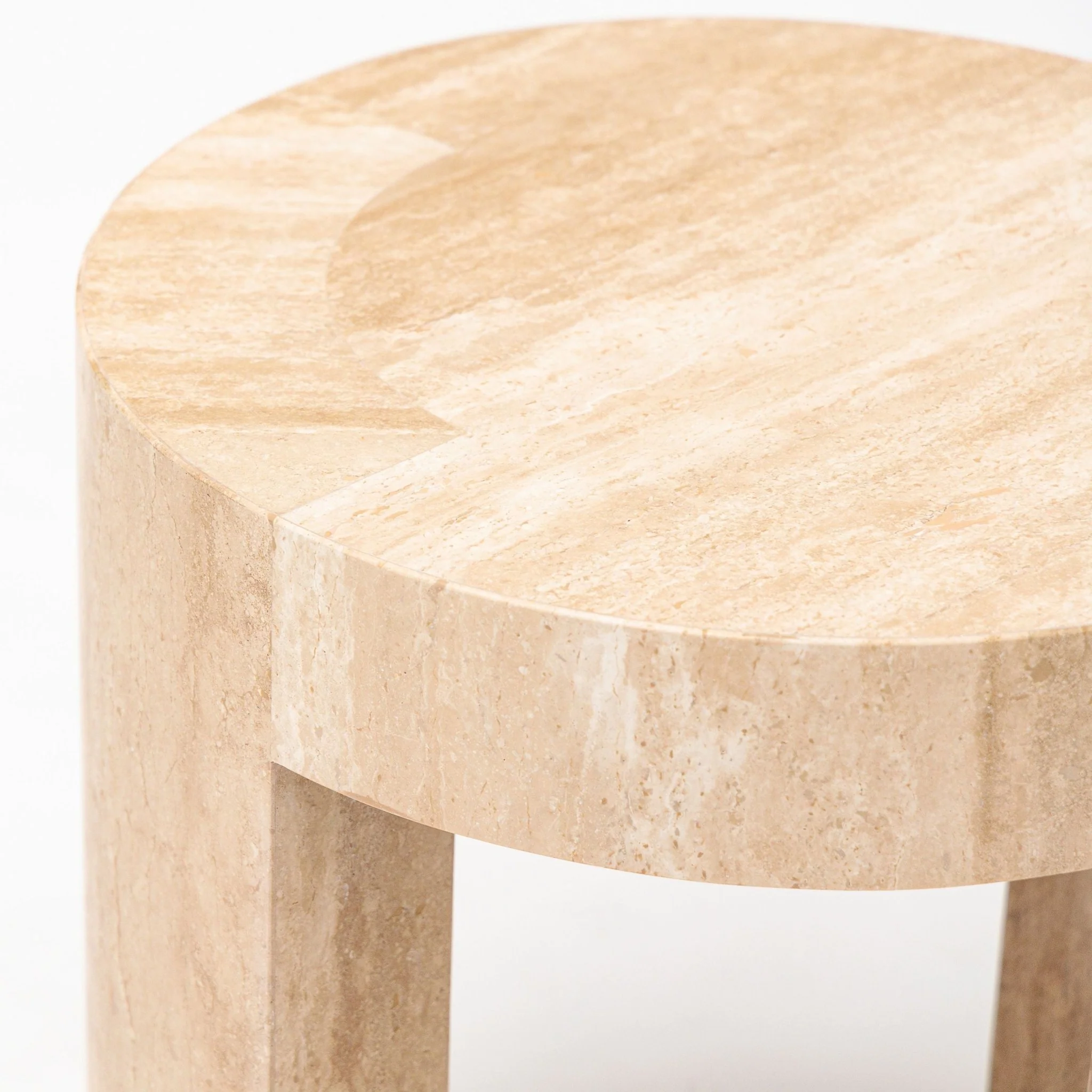 Arno Round Side Table - Travertine - Image 5
