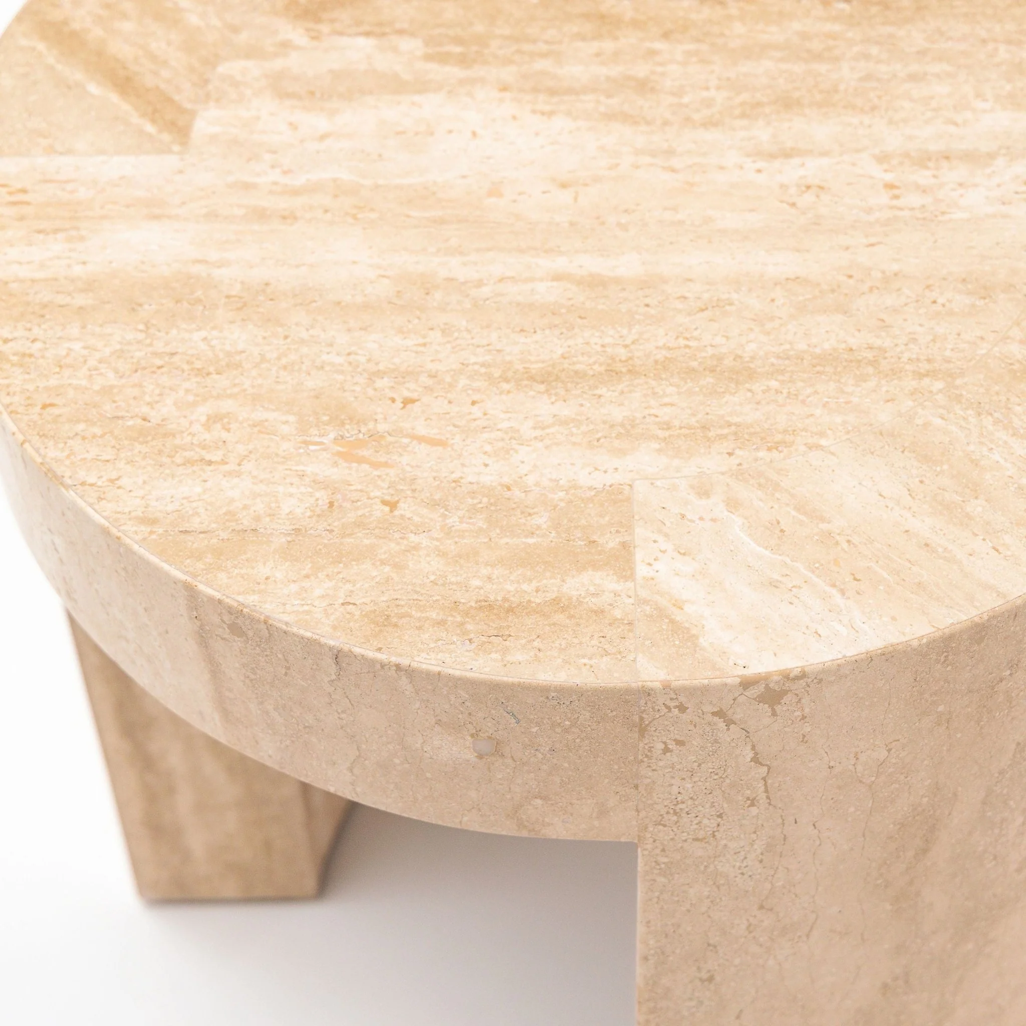 Arno Round Side Table - Travertine - Image 7