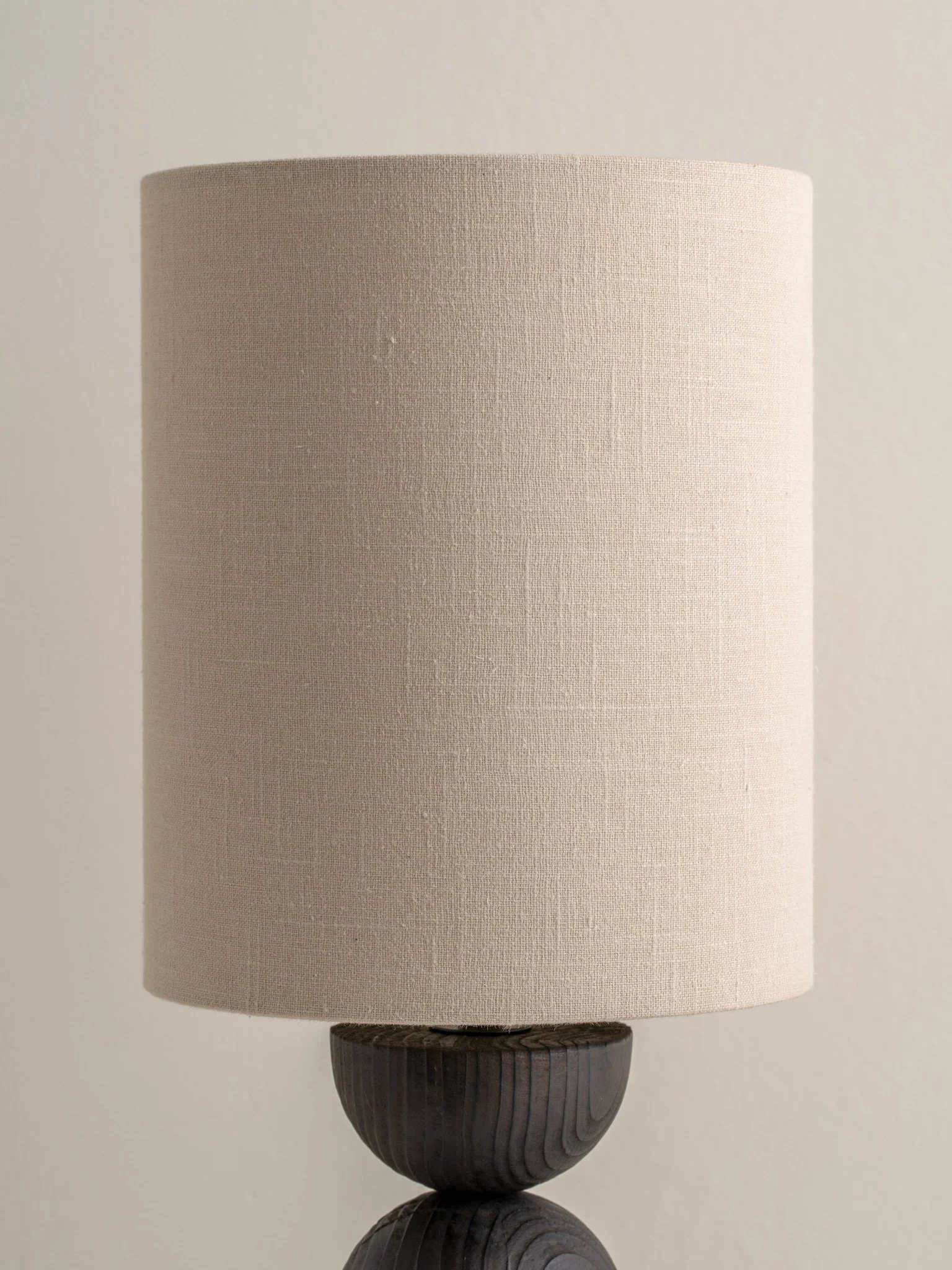 Aska - Small Charred Wood And Natural Linen Table Lamp - Image 3