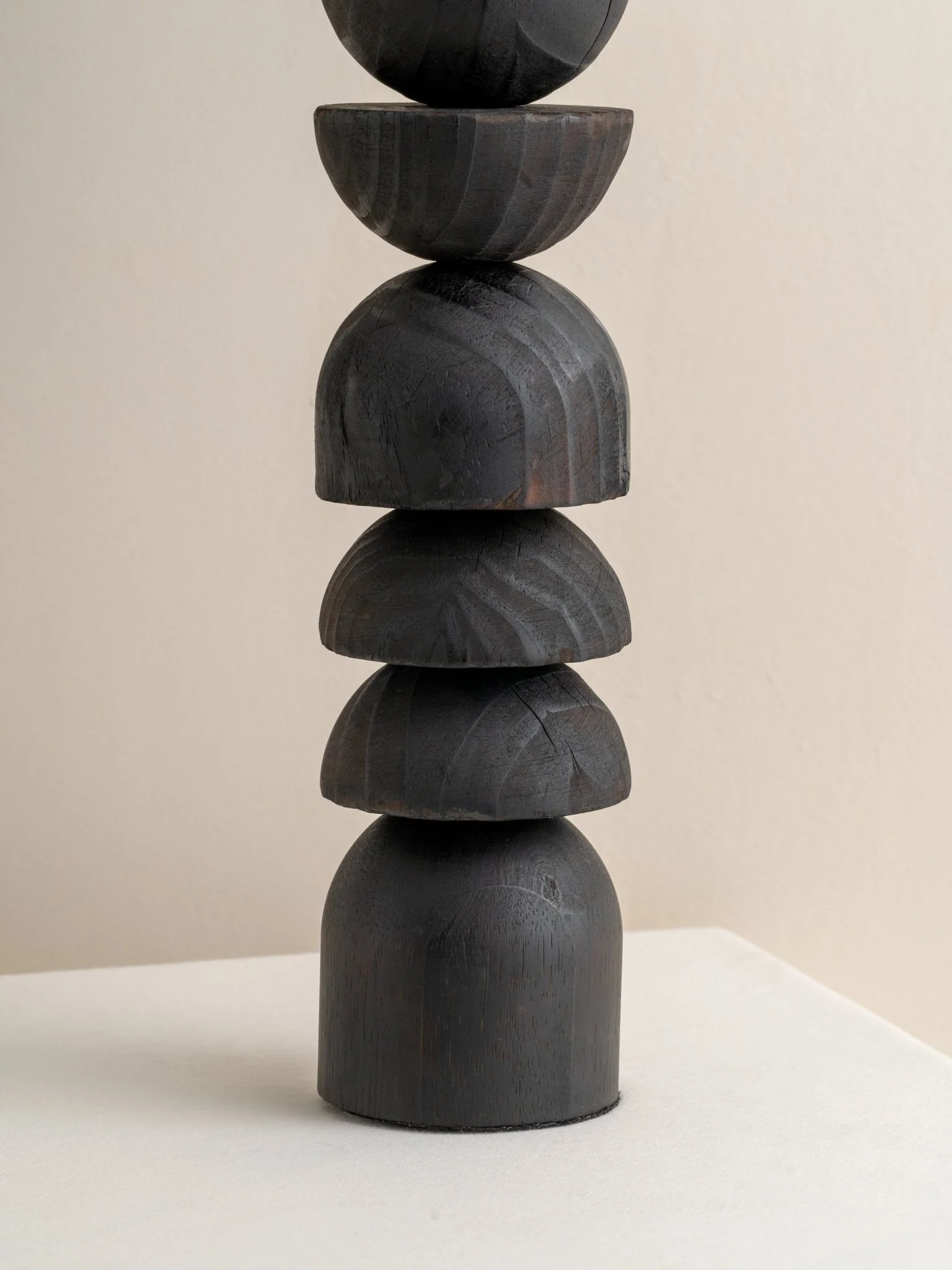 Aska - Tall Charred Wood And Natural Linen Table Lamp - Image 4