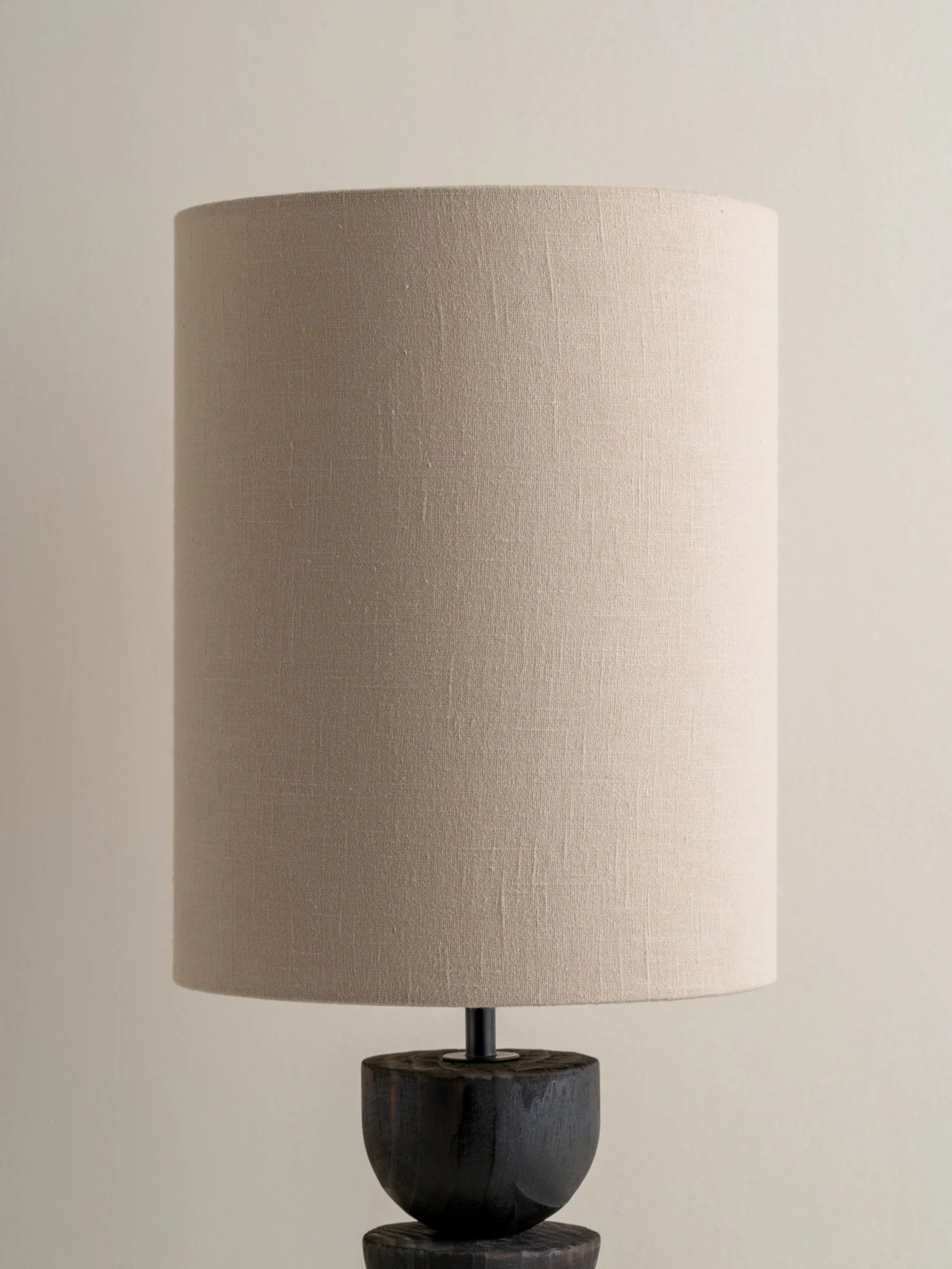 Aska - Tall Charred Wood And Natural Linen Table Lamp - Image 5