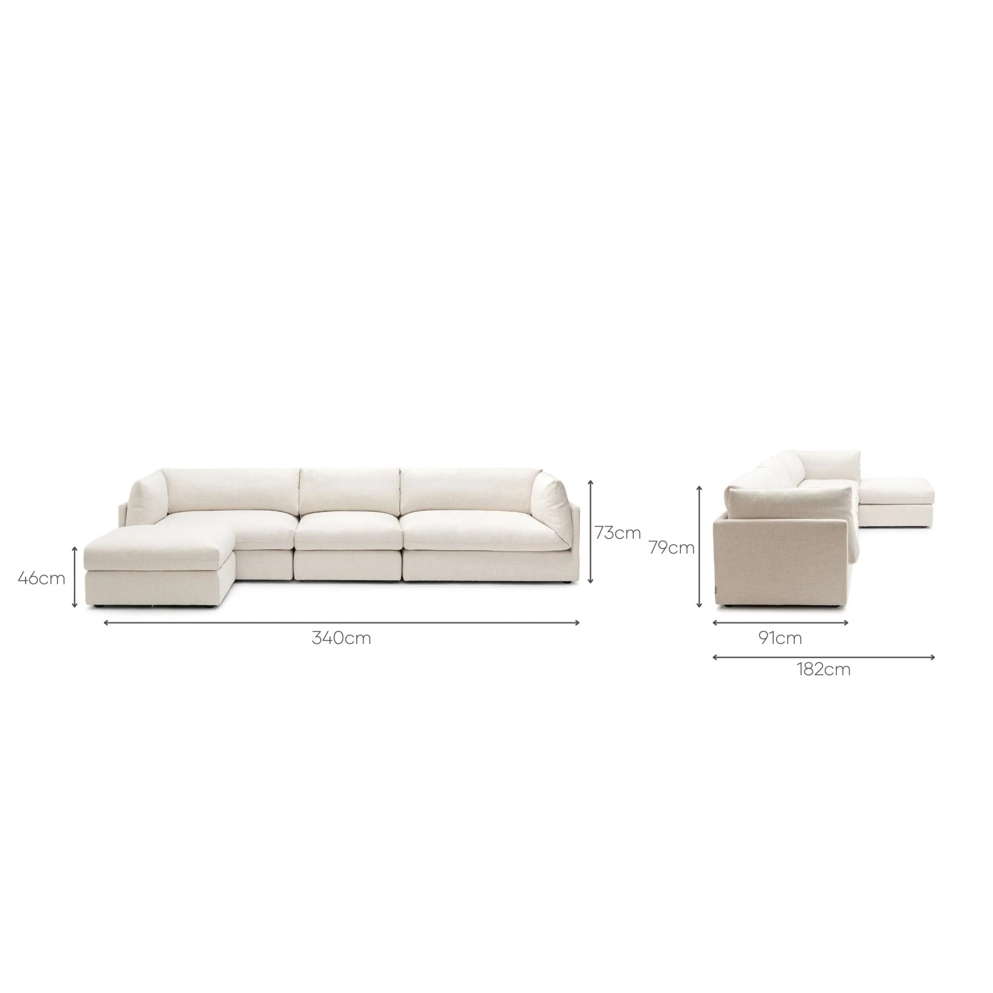 Avery Modular Sofa With Ottoman - Sand - Image 7