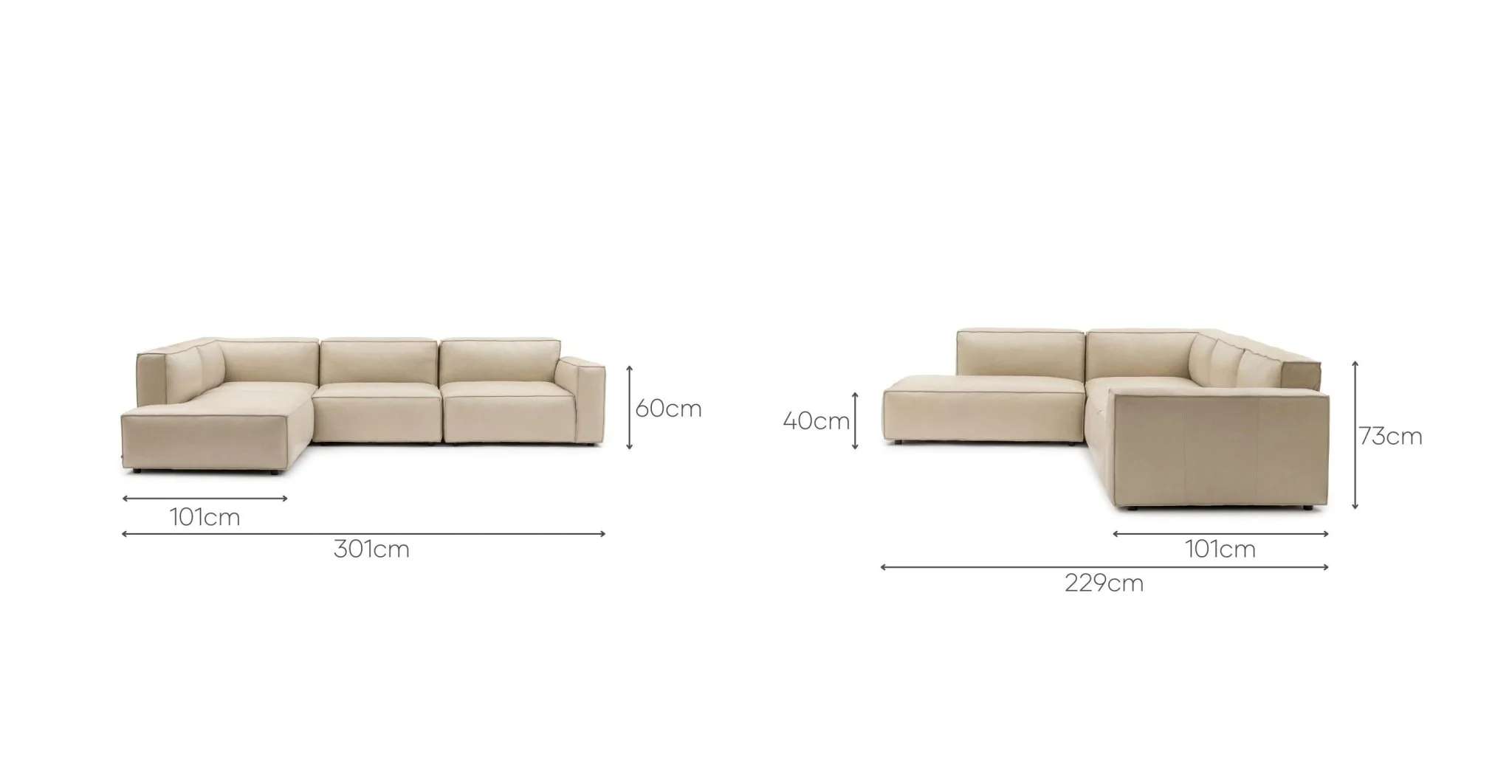 Baker Corner Sofa Set - Limestone Leather - Image 19