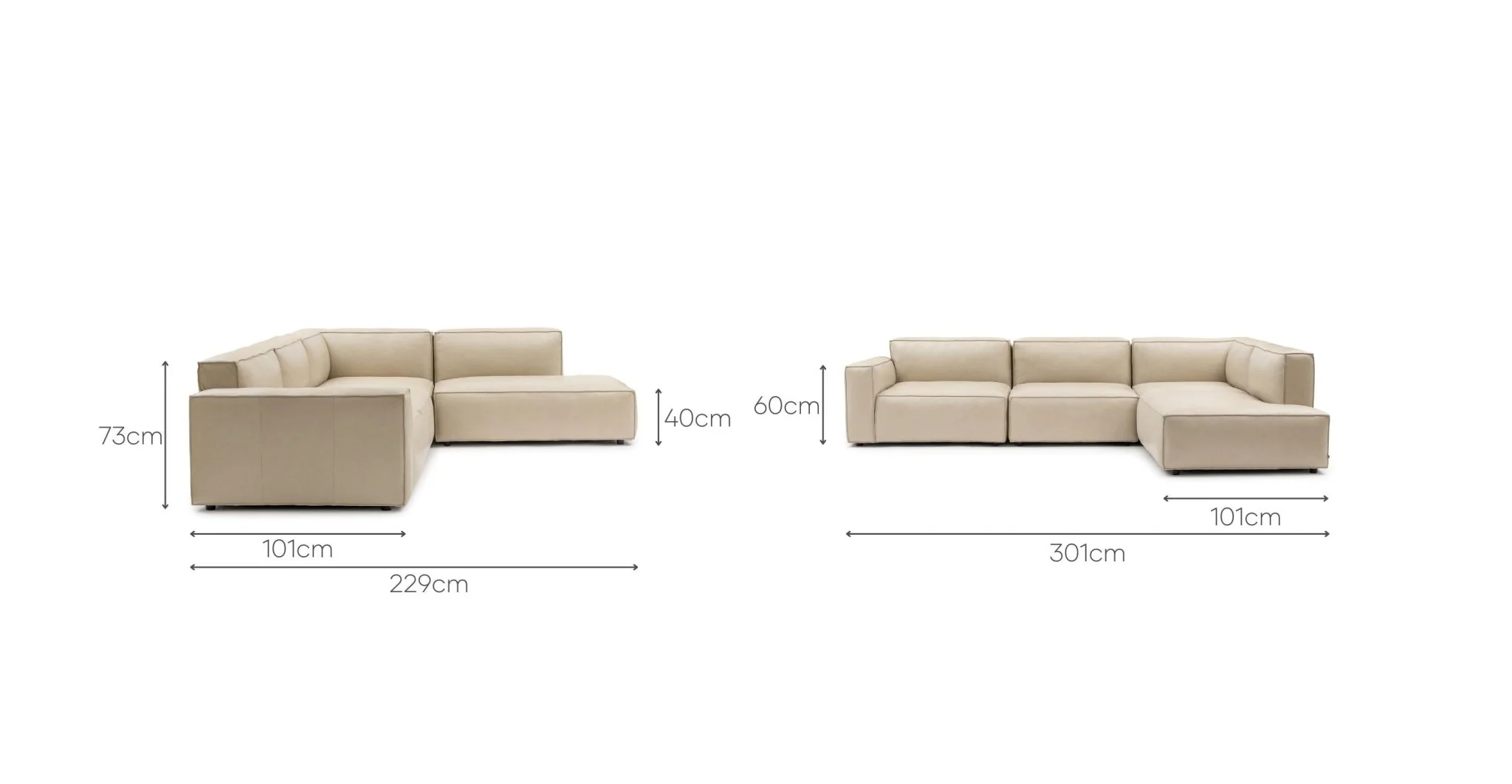 Baker Corner Sofa Set - Limestone Leather - Image 35