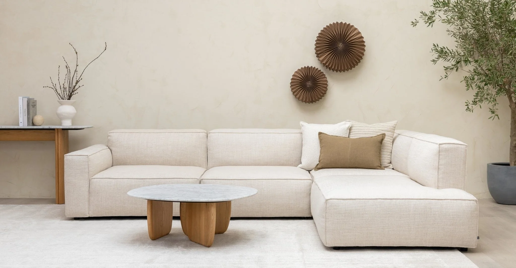 Baker Corner Sofa Set - Oatmeal - Image 16