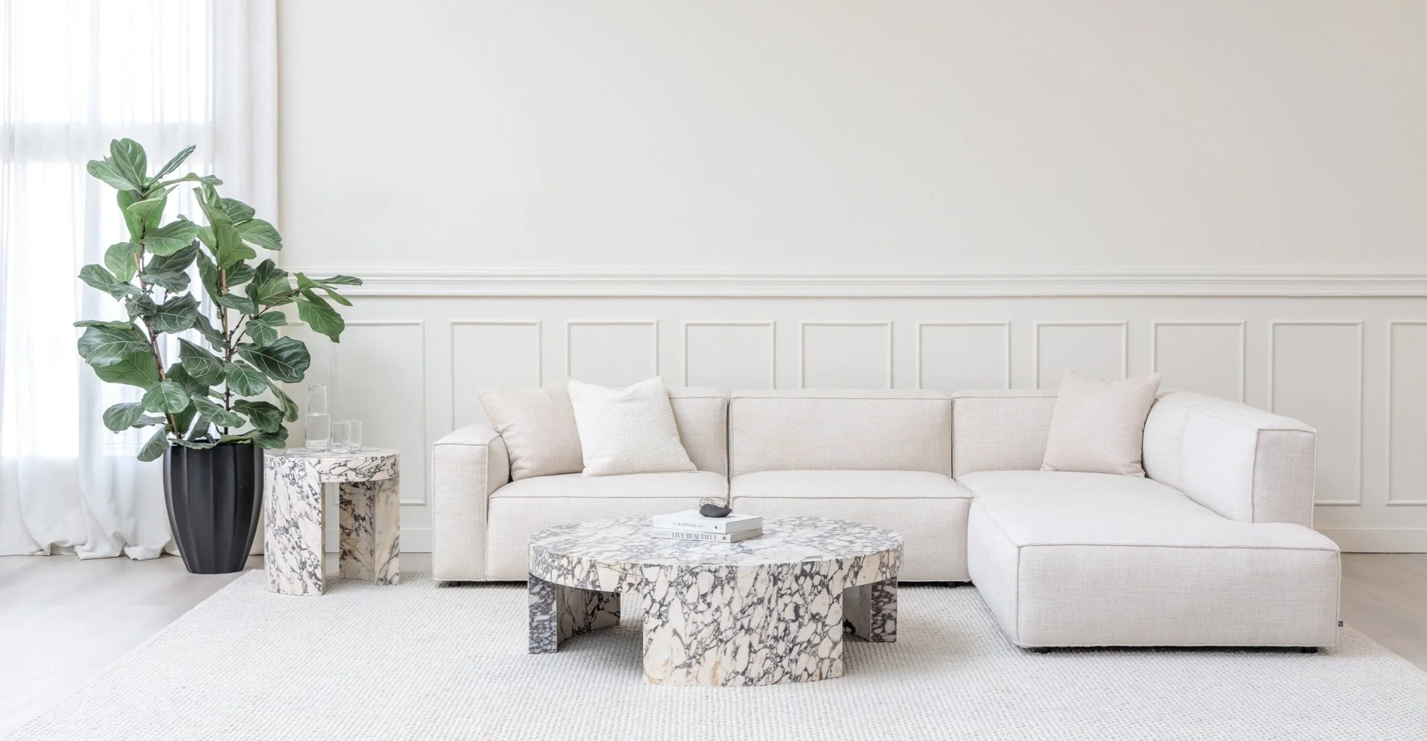 Baker Corner Sofa Set - Oatmeal - Image 19