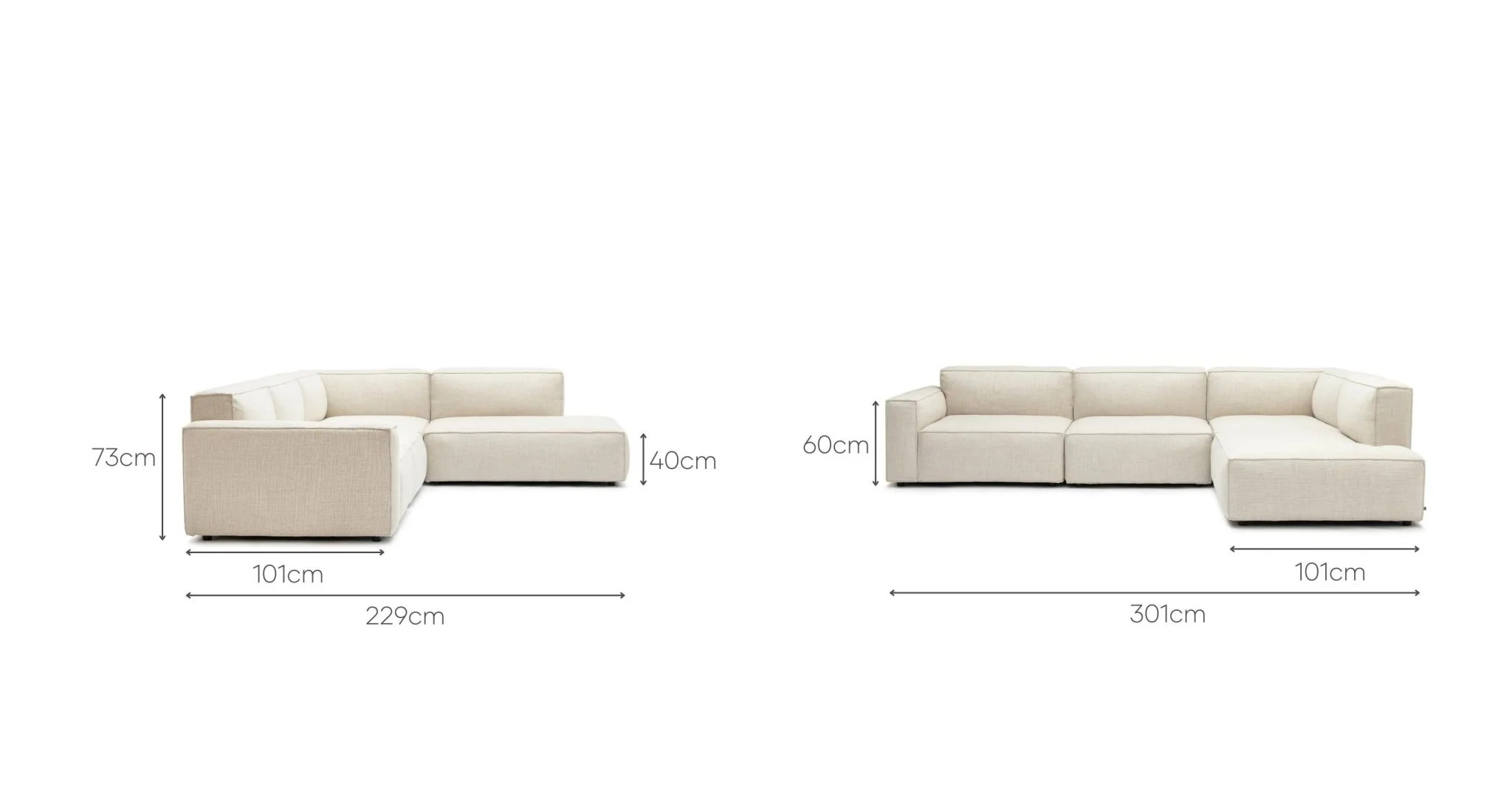 Baker Corner Sofa Set - Oatmeal - Image 29