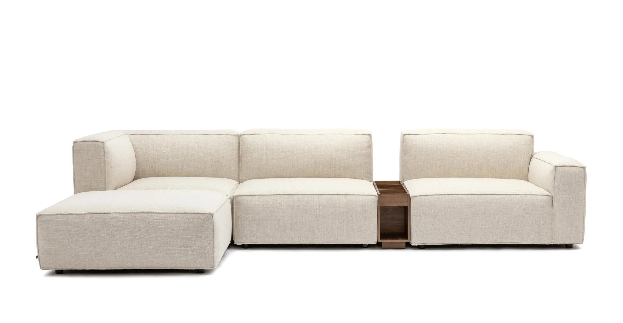 Baker Corner Sofa With Ottoman & Storage - Oatmeal