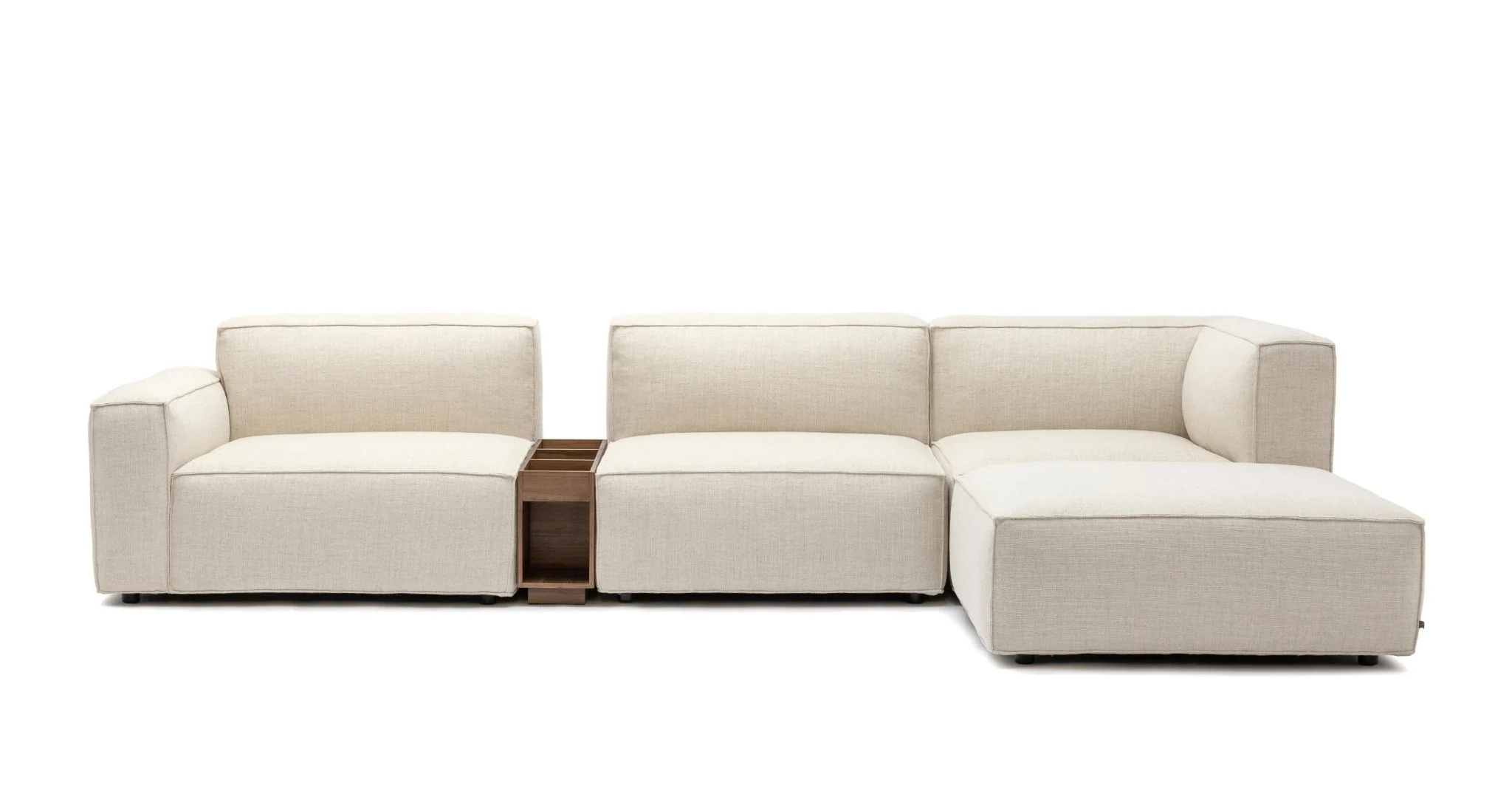 Baker Corner Sofa With Ottoman & Storage - Oatmeal - Image 13