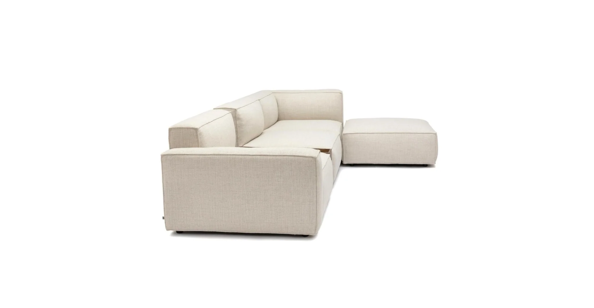 Baker Corner Sofa With Ottoman & Storage - Oatmeal - Image 18