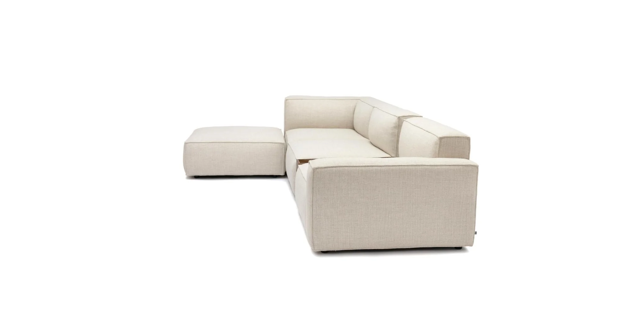 Baker Corner Sofa With Ottoman & Storage - Oatmeal - Image 4