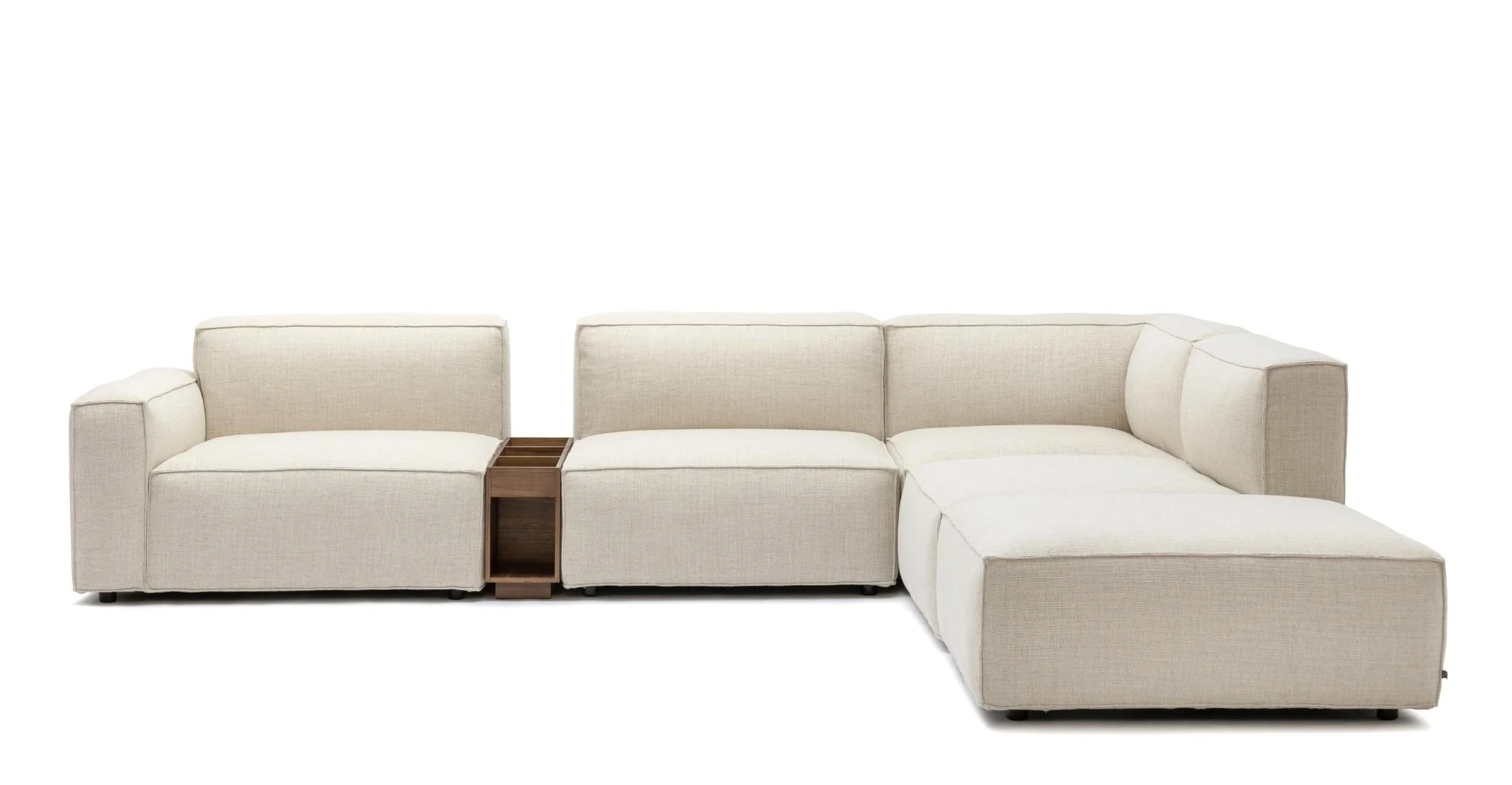 Baker Large Corner Sofa With Ottoman & Storage - Oatmeal - Image 12