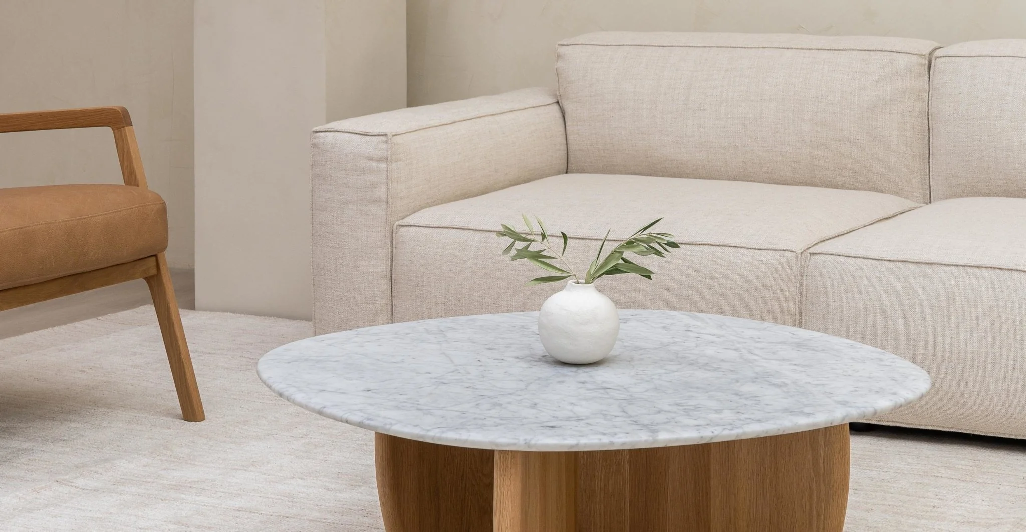 Baker Large Corner Sofa With Ottoman & Storage - Oatmeal - Image 14
