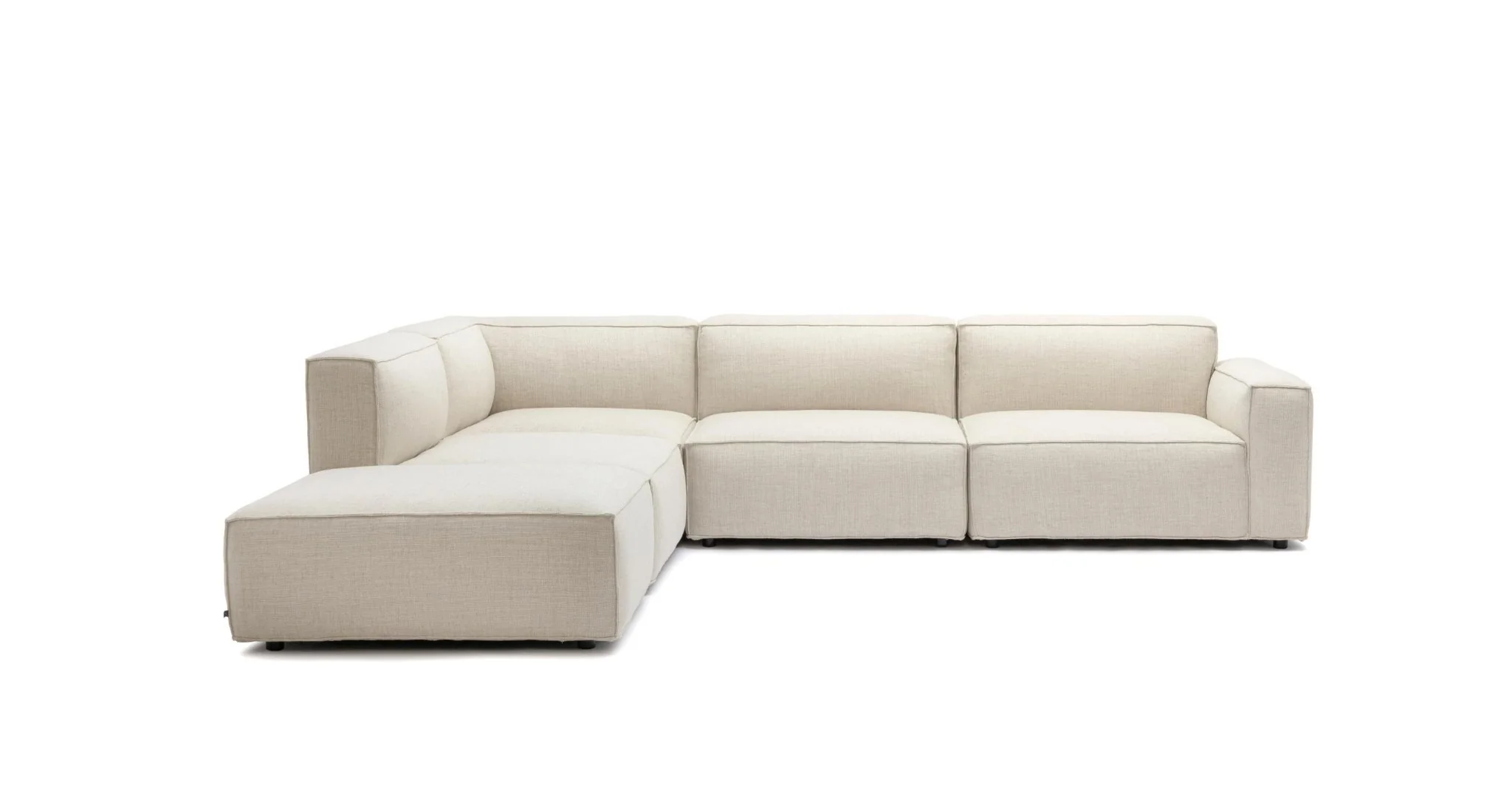 Baker Large Corner Sofa With Ottoman - Oatmeal