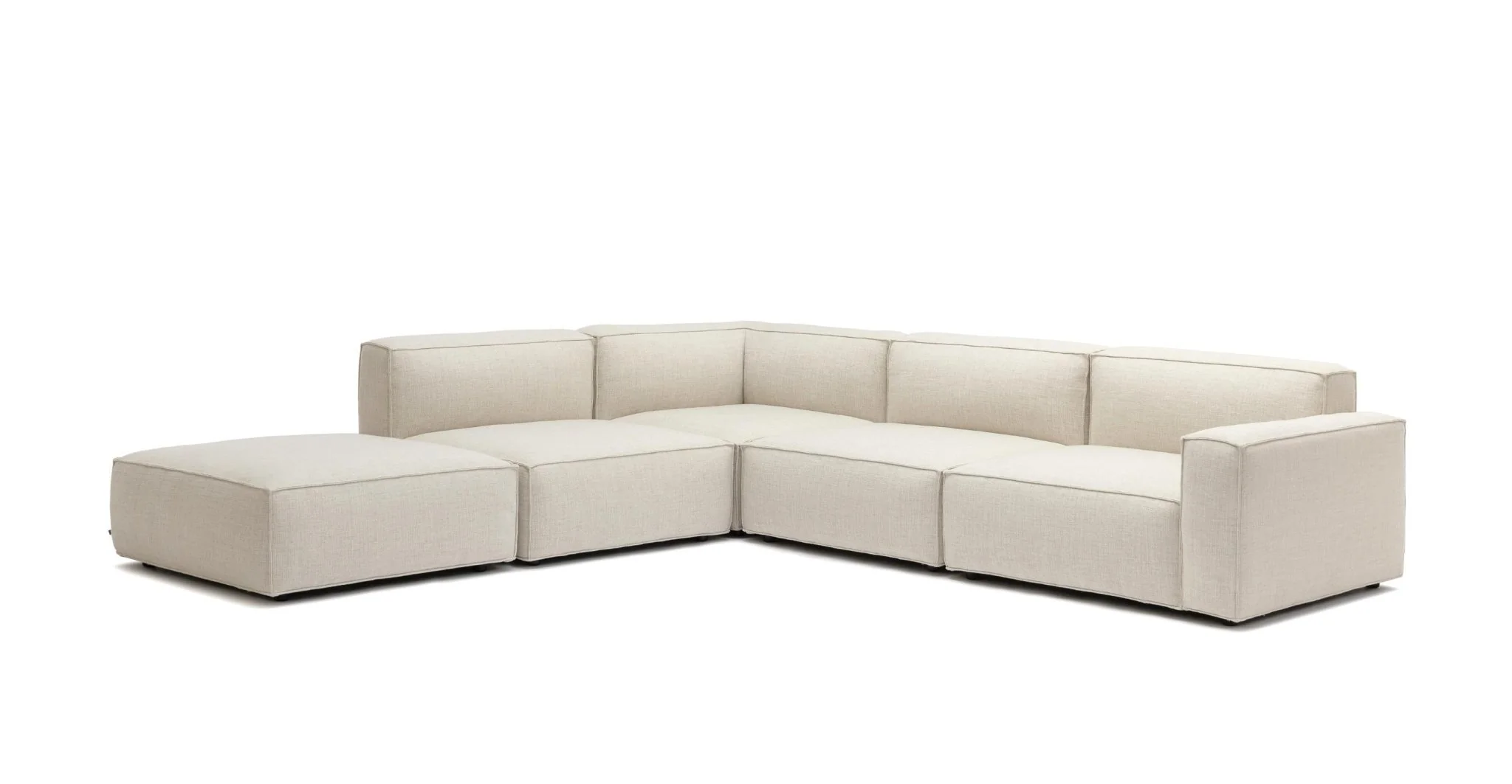 Baker Large Corner Sofa With Ottoman - Oatmeal - Image 2