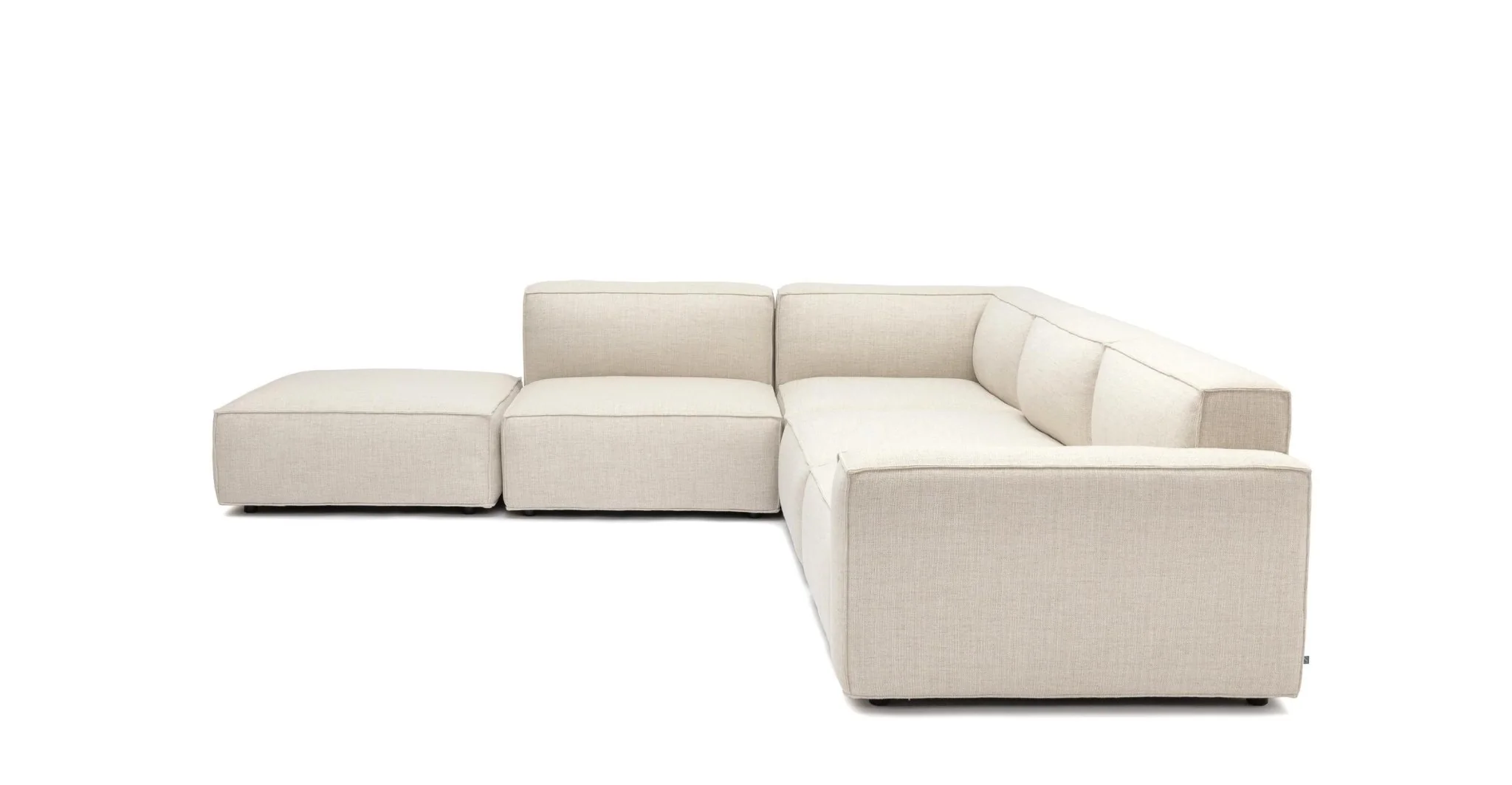 Baker Large Corner Sofa With Ottoman - Oatmeal - Image 3