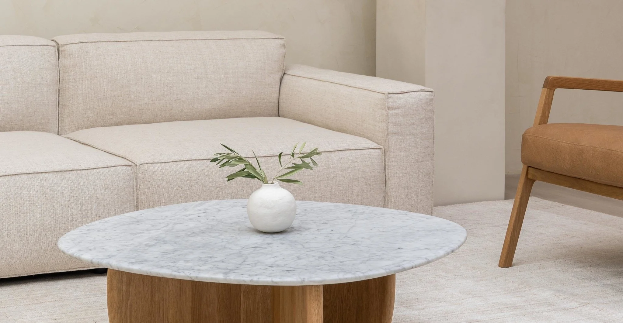 Baker Large Corner Sofa With Ottoman & Storage - Oatmeal - Image 3