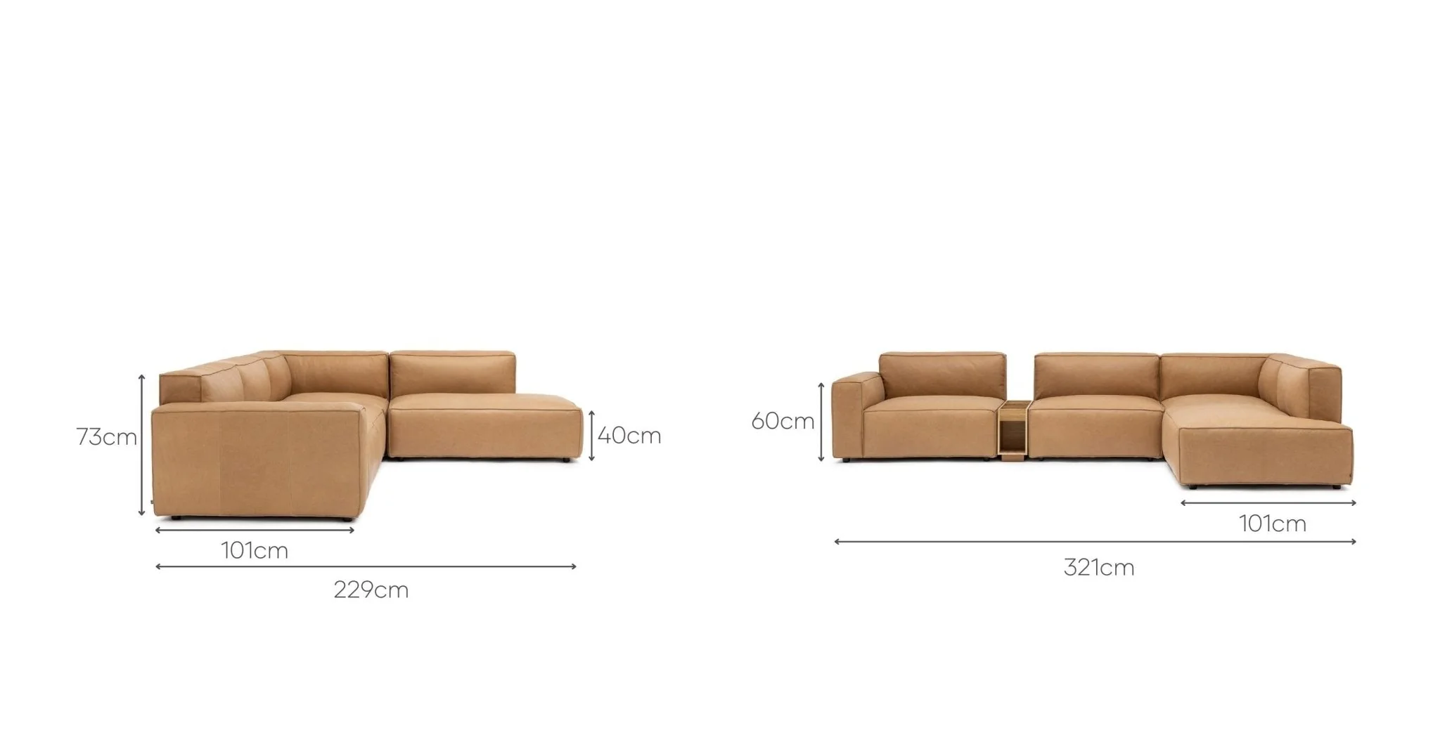 Baker Corner Sofa With Storage - Pecan Leather - Image 26