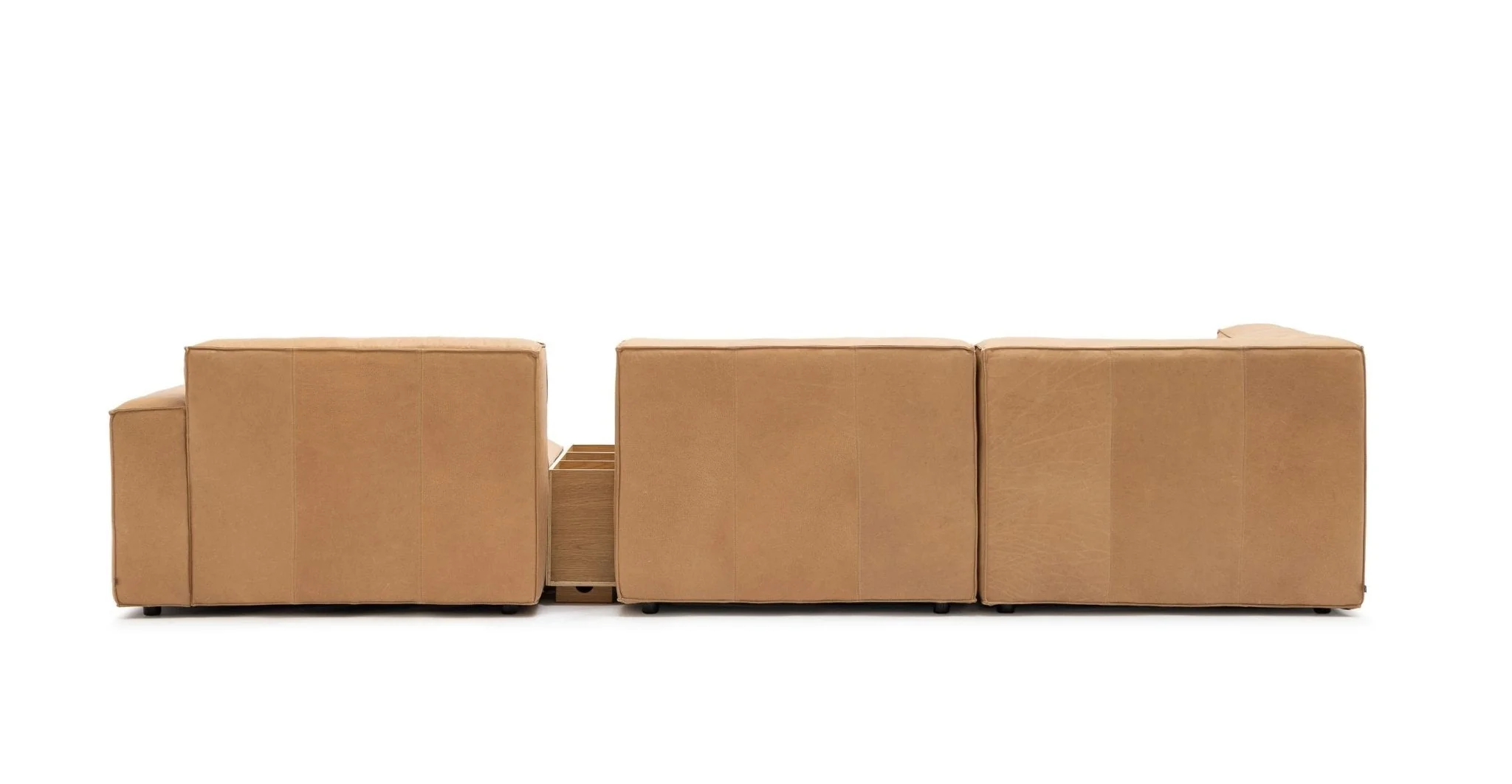 Baker Corner Sofa With Storage - Pecan Leather - Image 4